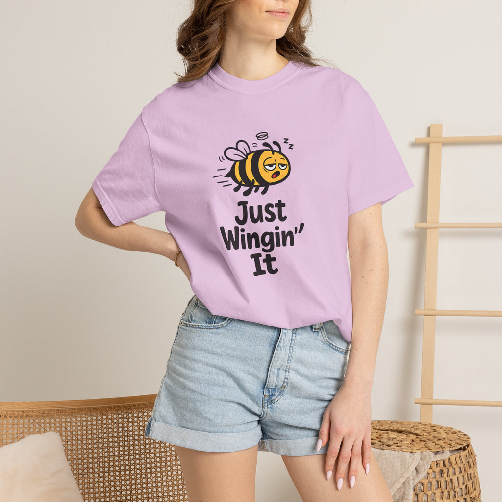 Just Wingin' It Bee T-Shirt — Funny Bee Graphic Tee