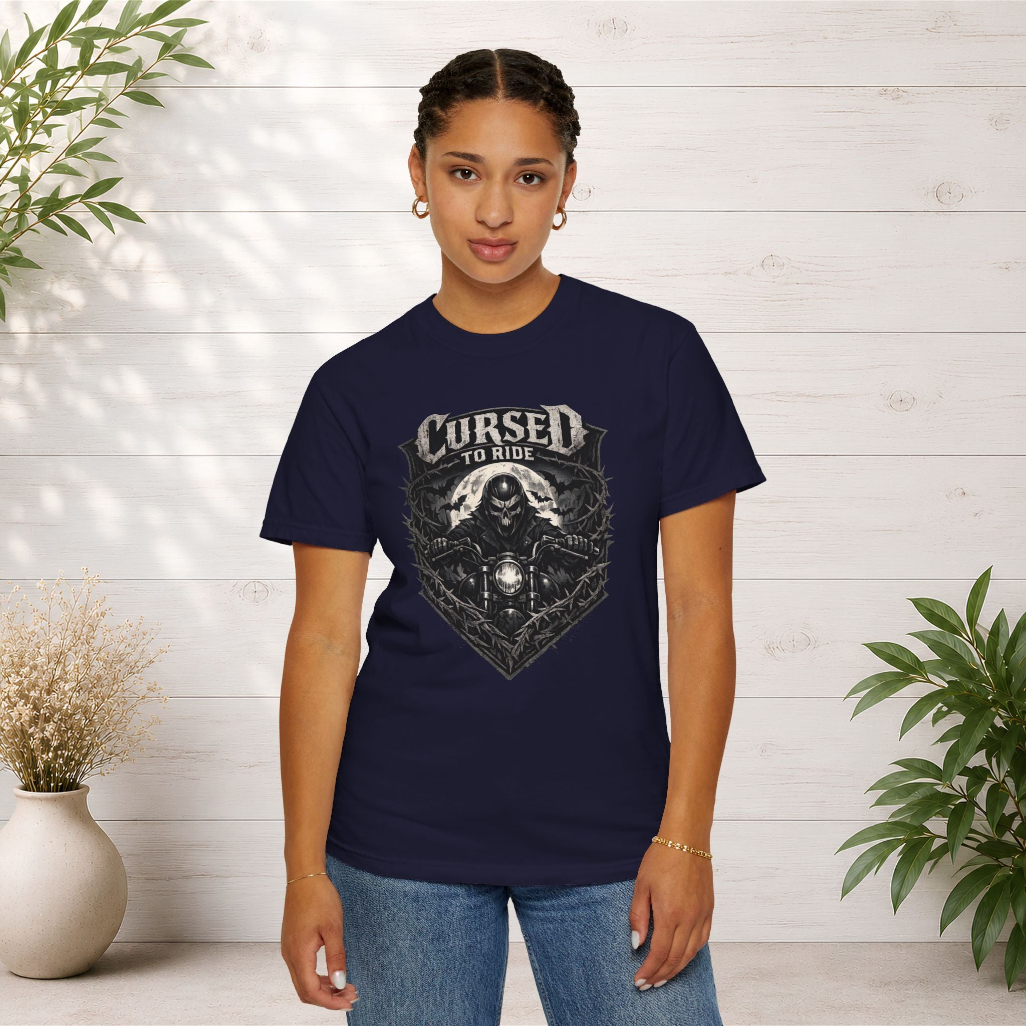 Cursed to Ride Motorcycle Graphic T-Shirt