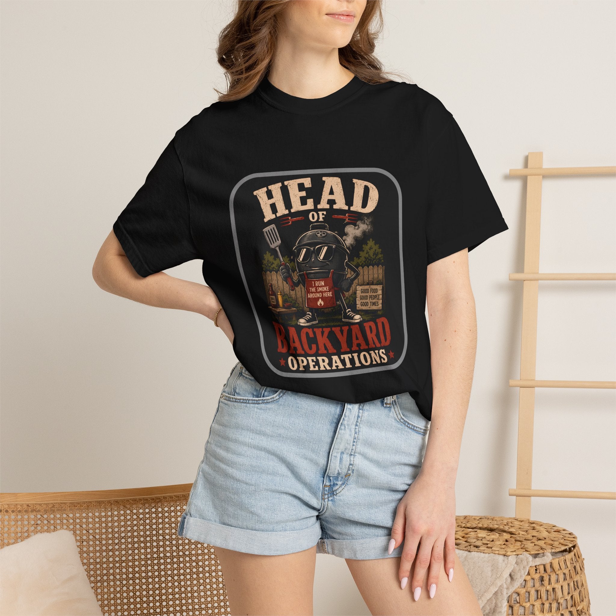 Head of Backyard Operations T-Shirt | BBQ Grill Vintage Graphic