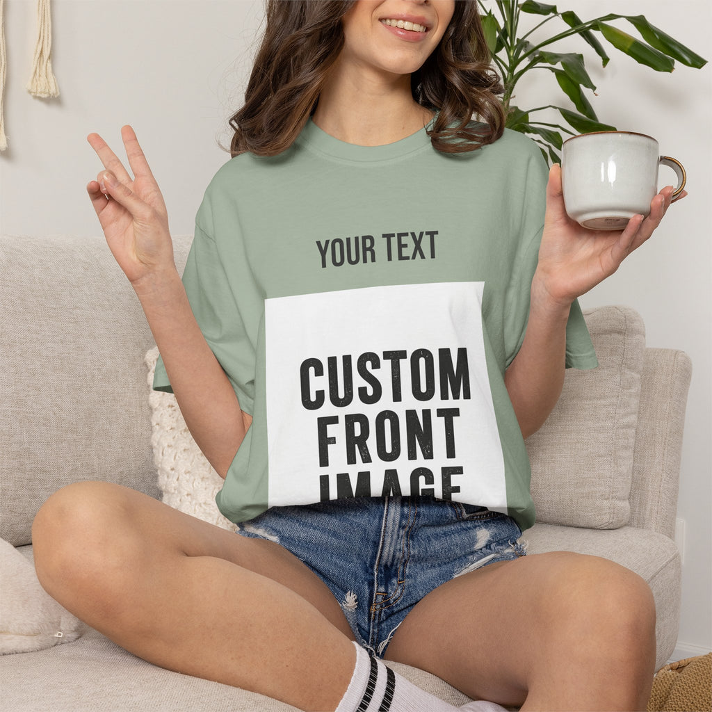 Custom Front Portrait Print T-Shirt — Personalized Text & Image Tee