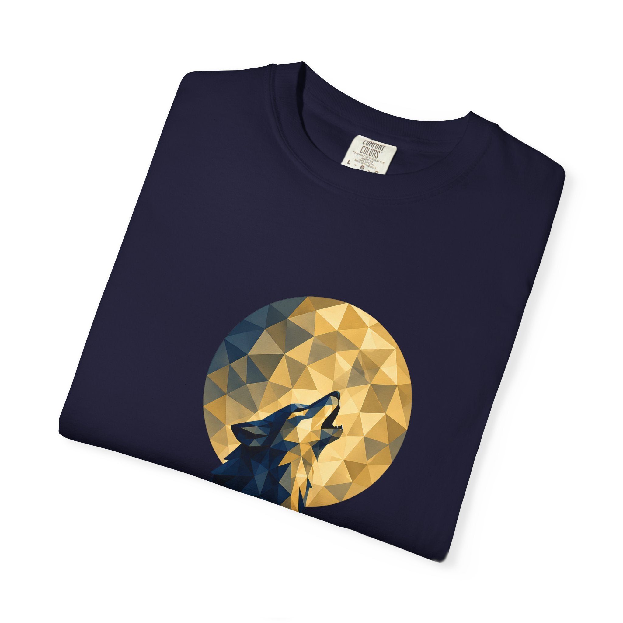 Geometric Howling Wolf T-Shirt | Moon Silhouette