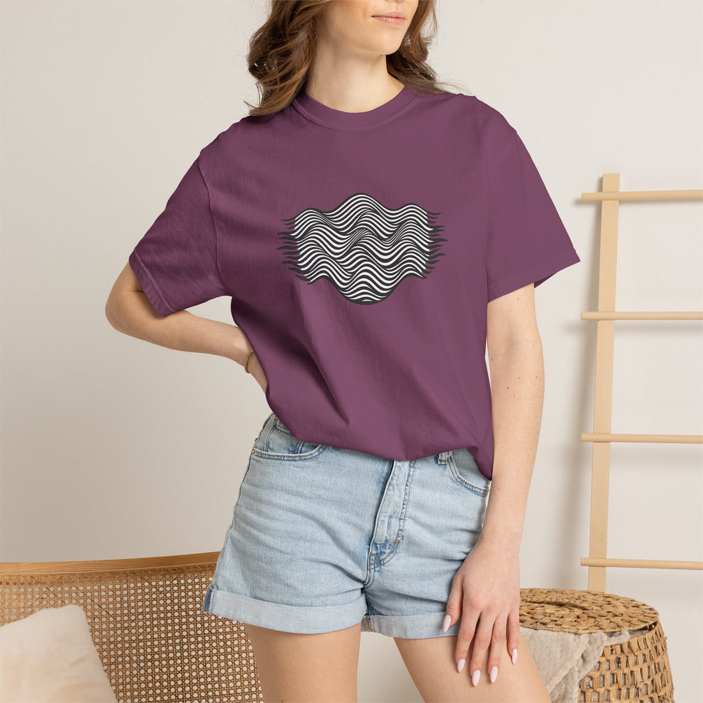 Minimal Wave Graphic T-Shirt — Abstract Line Art Tee