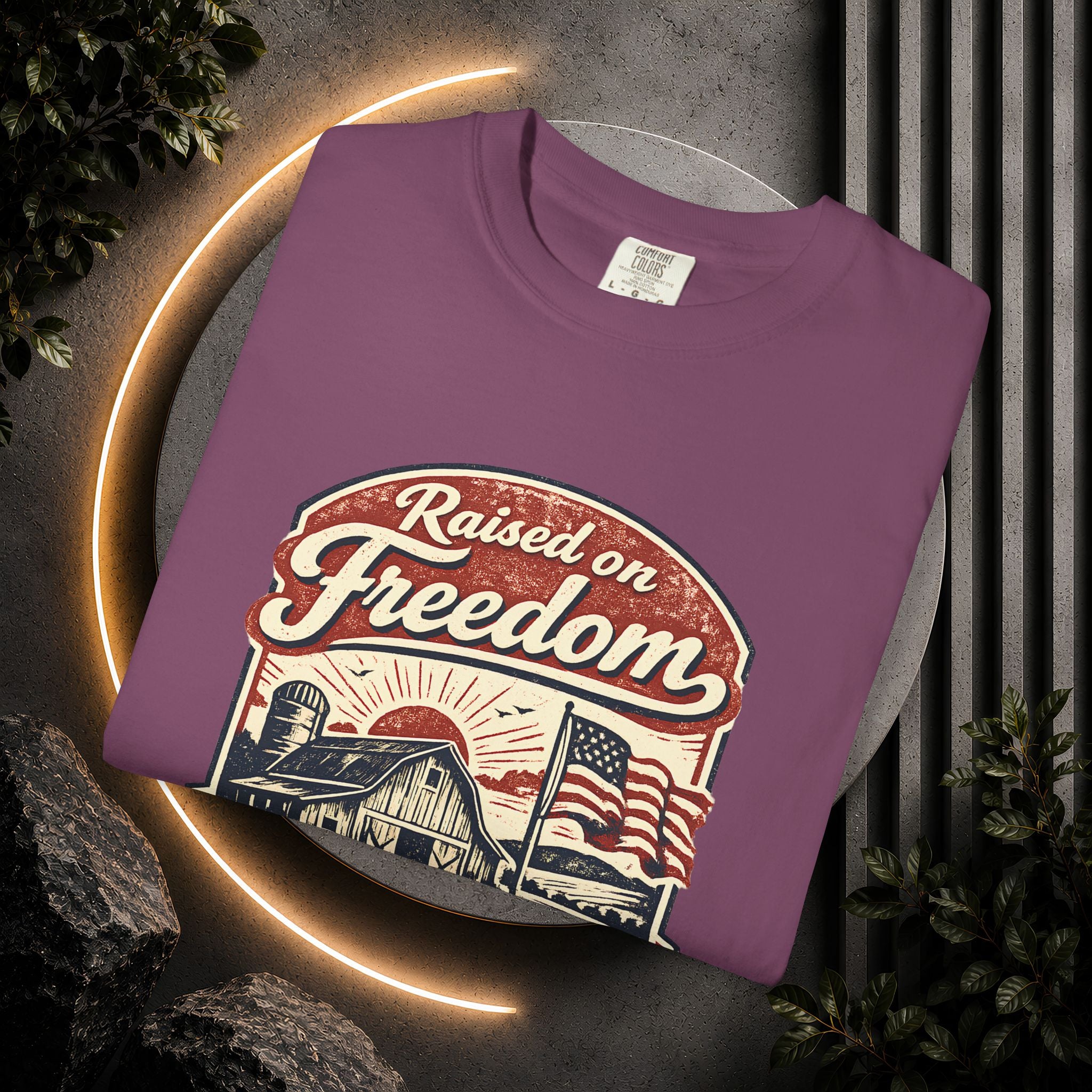 Raised on Freedom T-Shirt — Vintage American Flag Graphic Tee