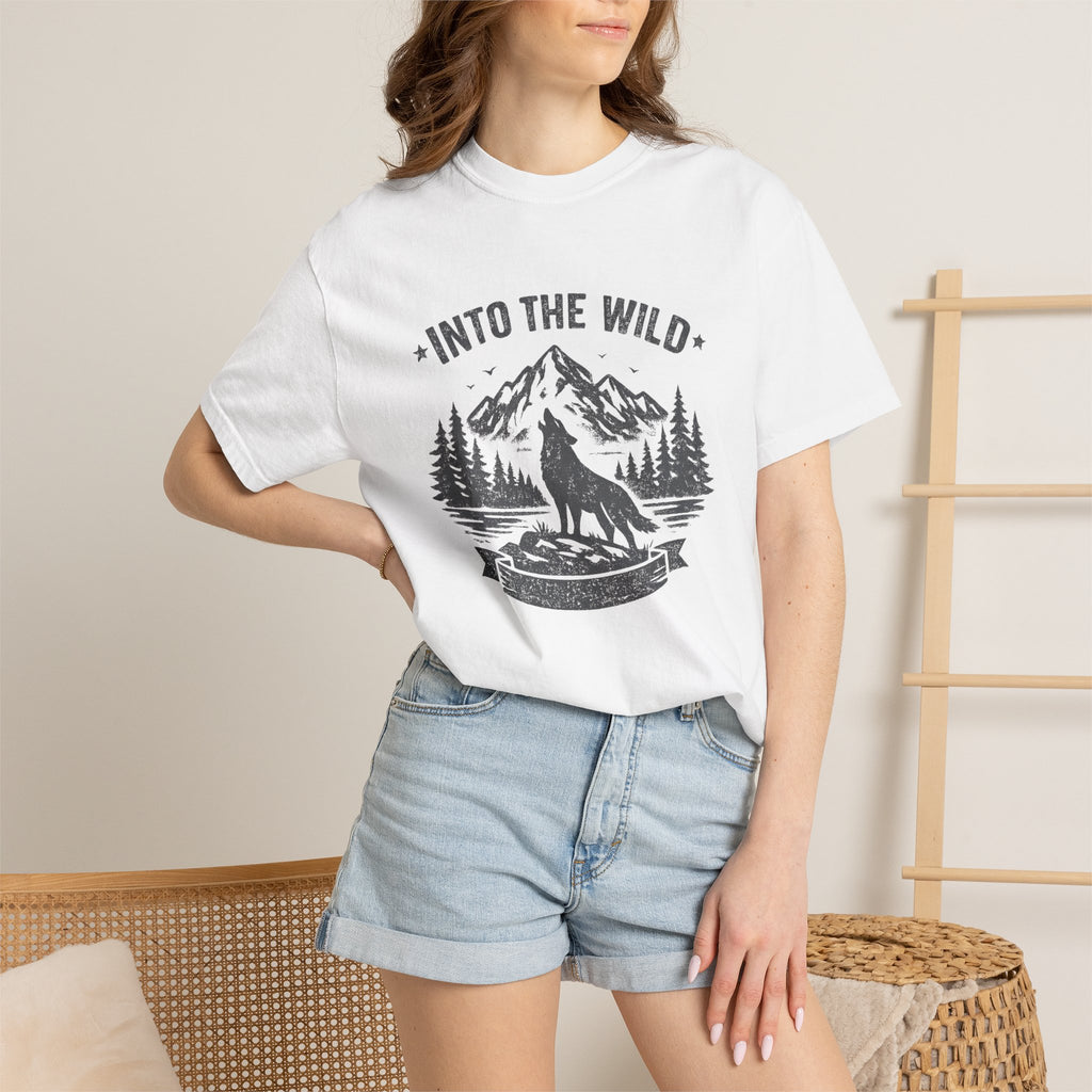 Into the Wild Wolf T-Shirt — Mountain Camping Adventure Tee