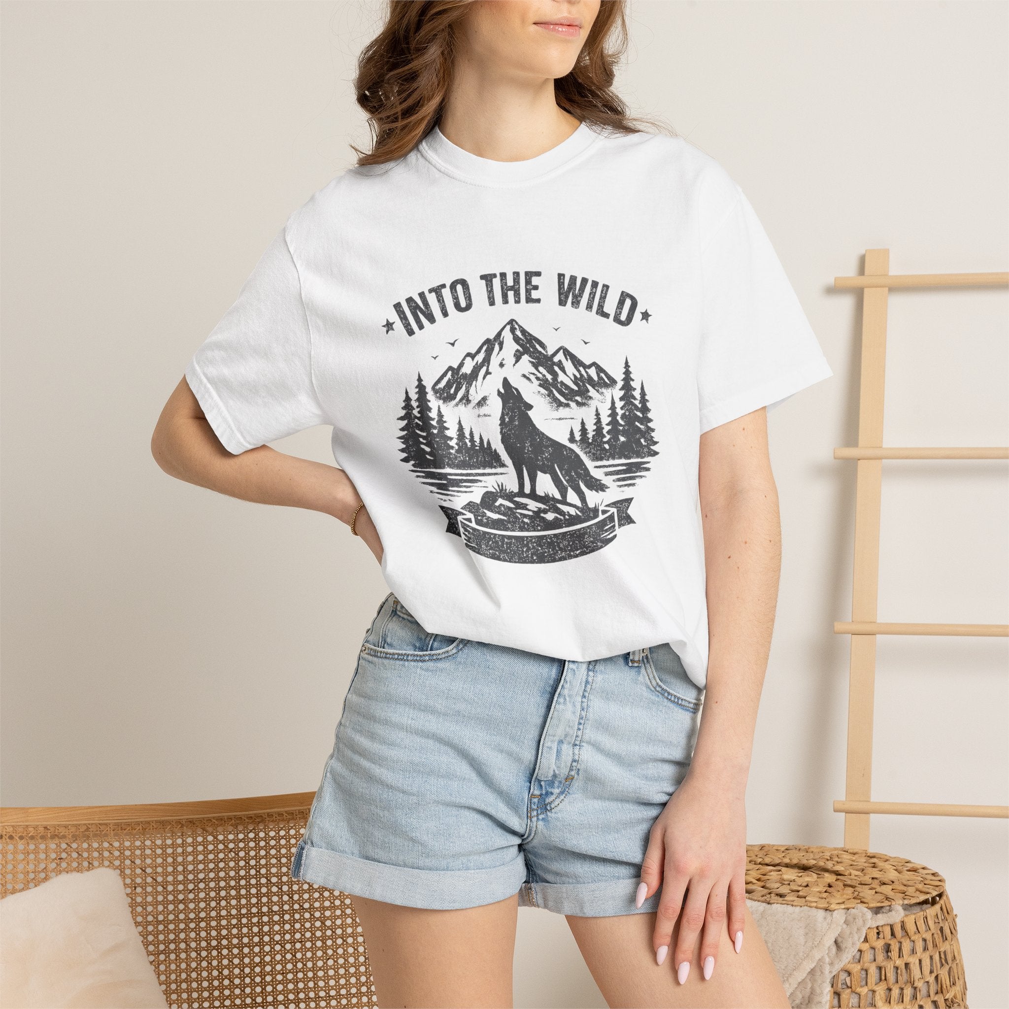 Into the Wild Wolf T-Shirt — Mountain Camping Adventure Tee