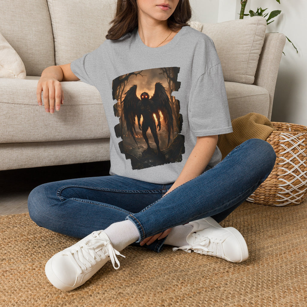 Mothman Cryptid Illustration T-Shirt | Dark Horror Graphic