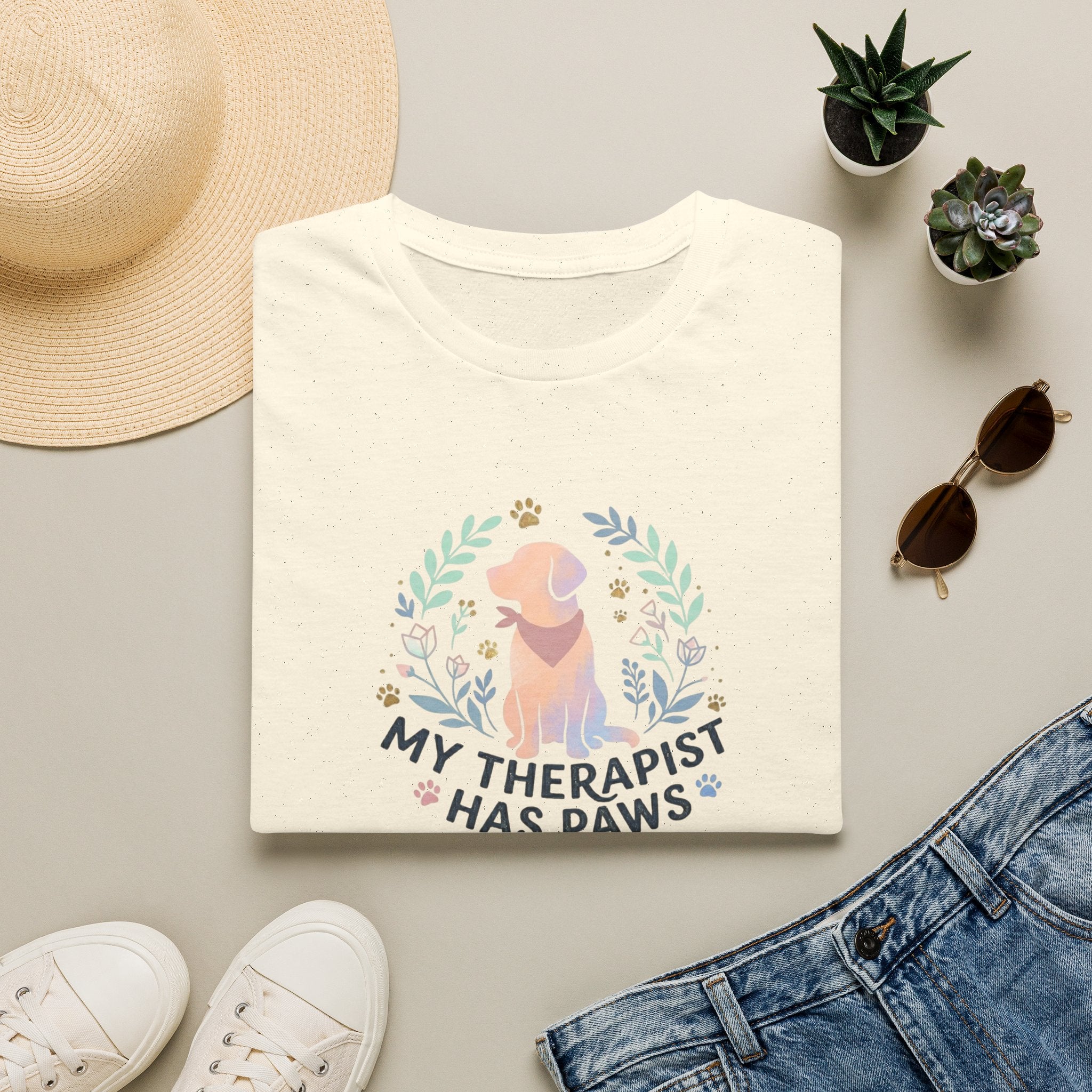 Golden Retriever "My Therapist Has Paws" T-Shirt | Dog Lover Tee