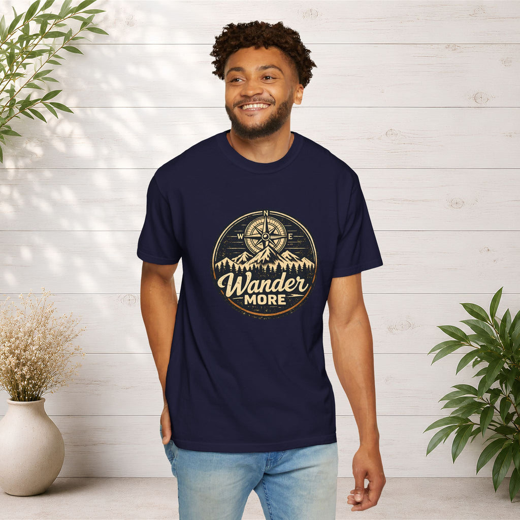 Wander More T-Shirt — Adventure Compass Graphic Tee