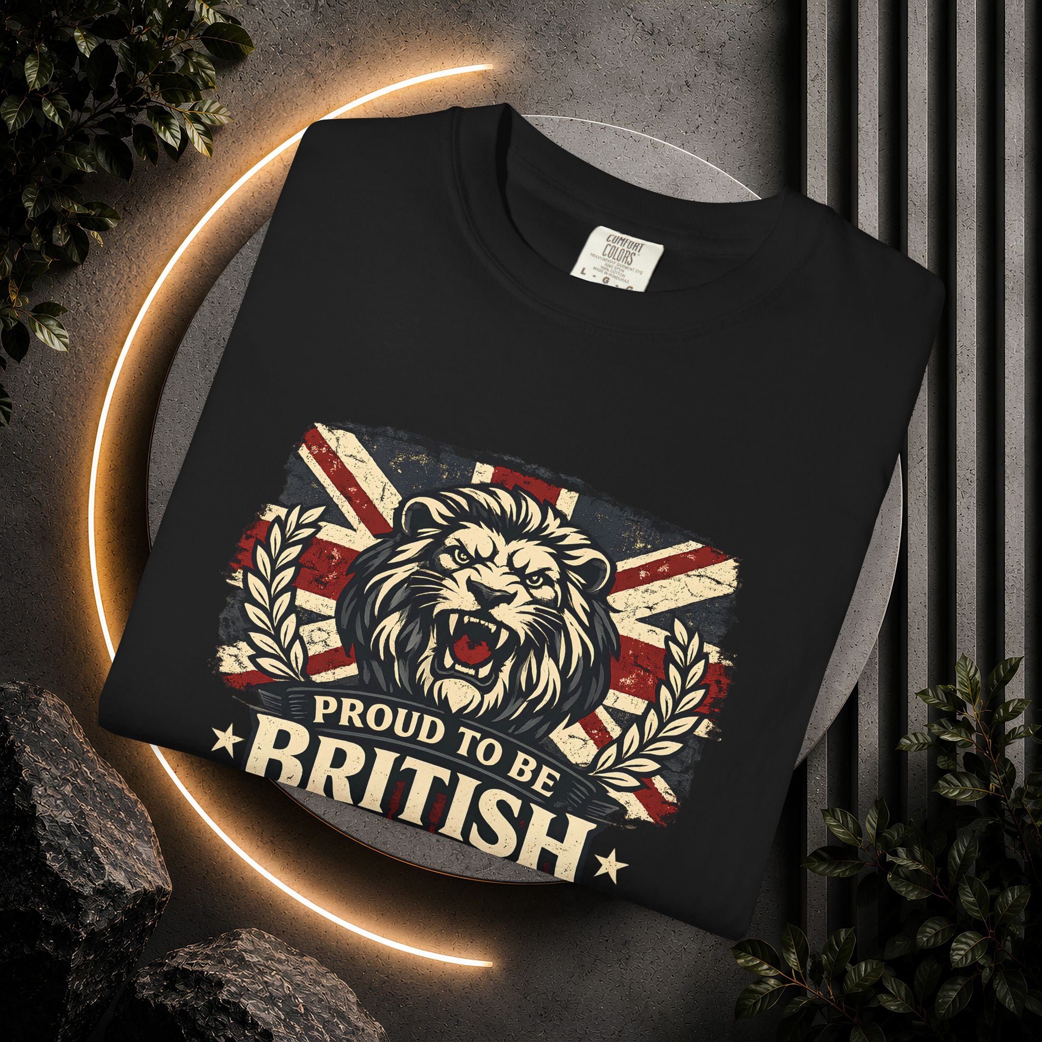 British Lion T-Shirt — "Proud to Be British" Union Jack Graphic Tee