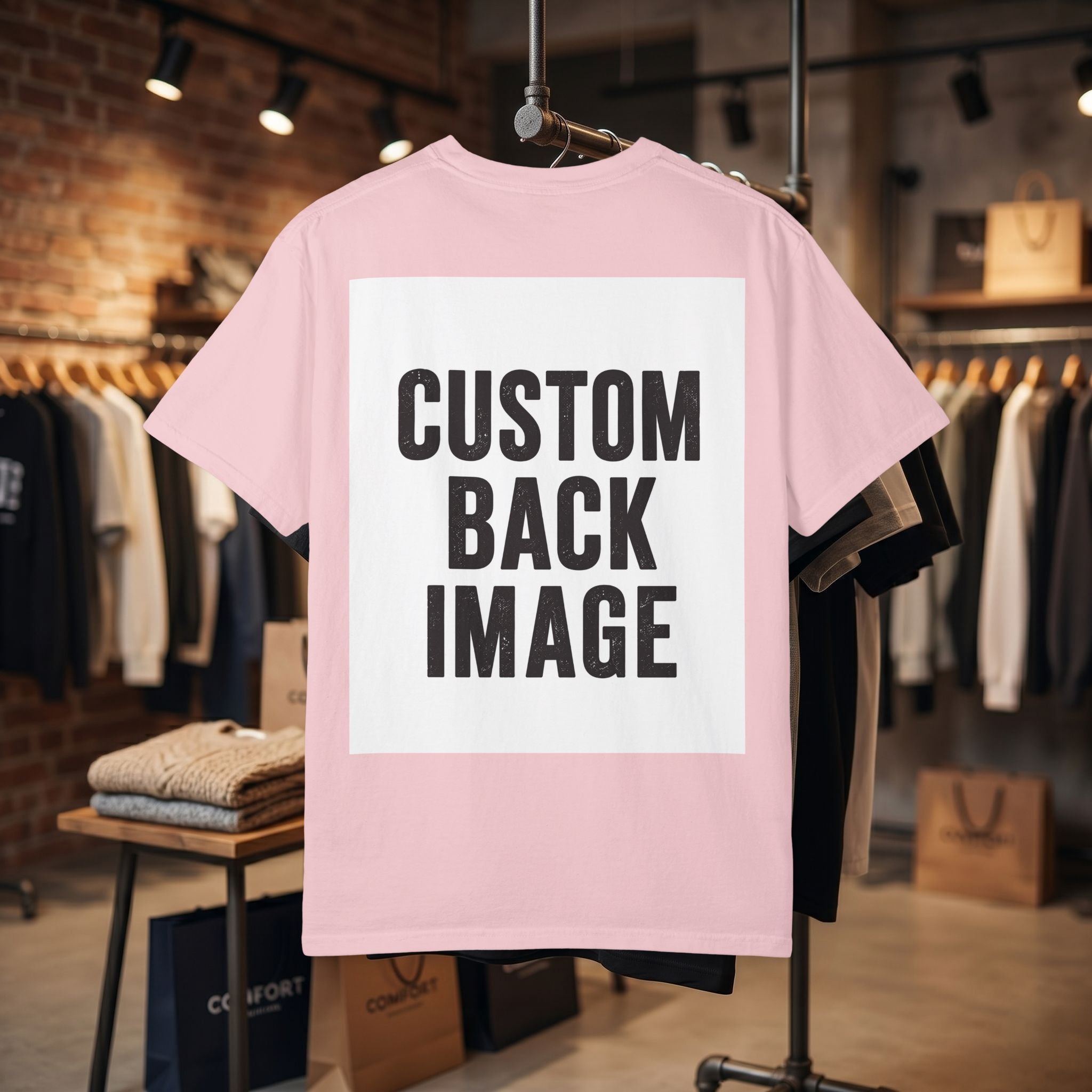 Custom Image Back T-Shirt - Add Your Own Image