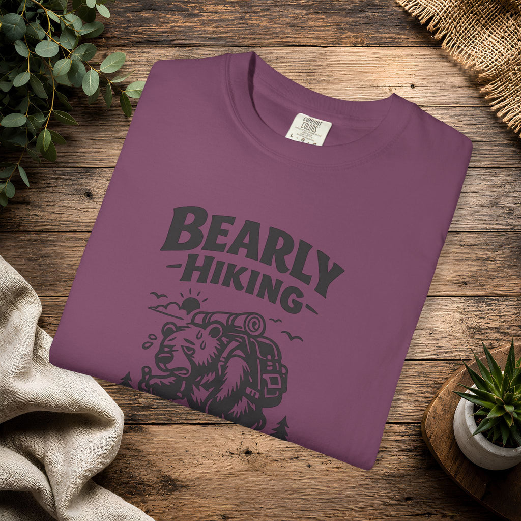 Bearly Hiking T-Shirt — Funny Bear Backpacking Graphic Tee for Hikers & Outdoor Lovers
