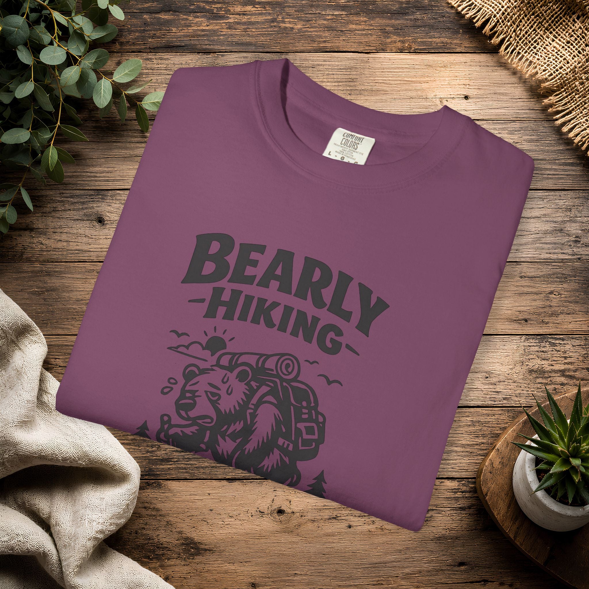 Bearly Hiking T-Shirt — Funny Bear Backpacking Graphic Tee for Hikers & Outdoor Lovers