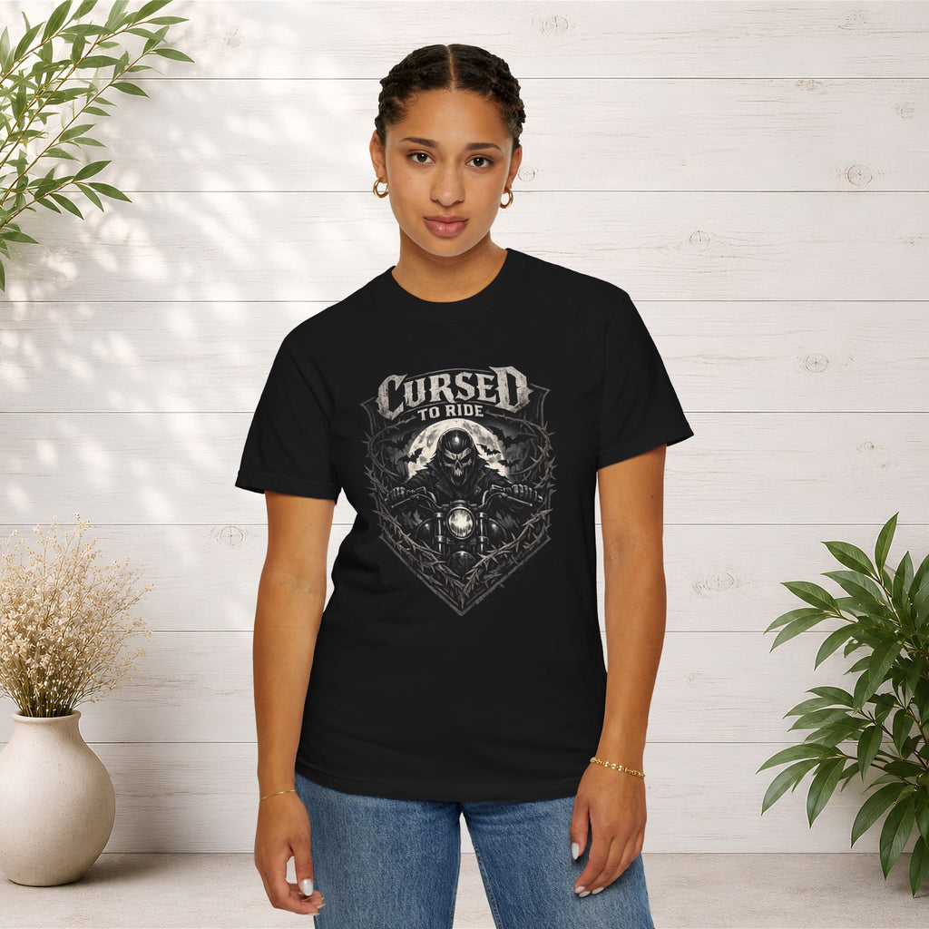 Cursed to Ride Motorcycle Graphic T-Shirt