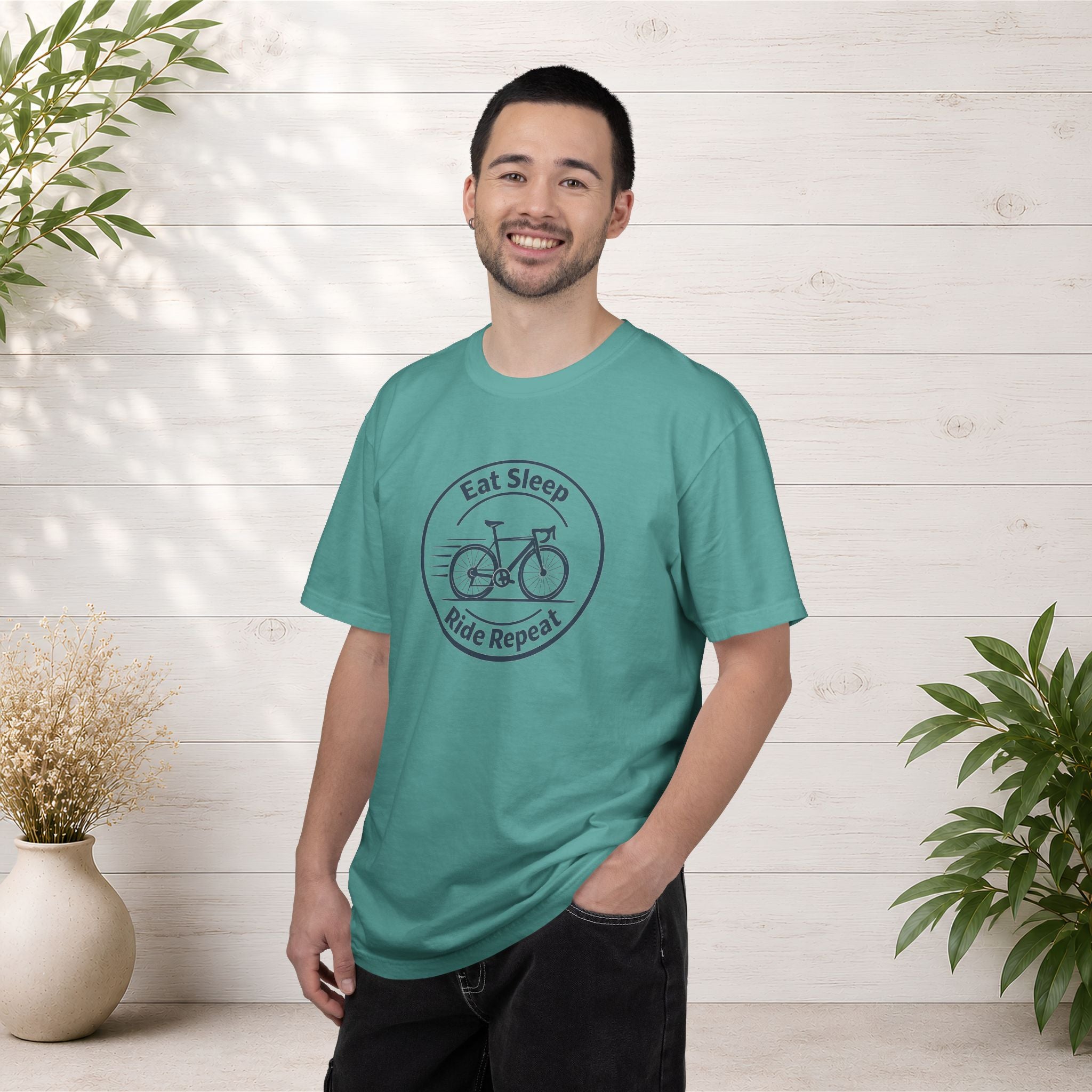 Cycling Tee — "Eat Sleep Ride Repeat" Bike Shirt