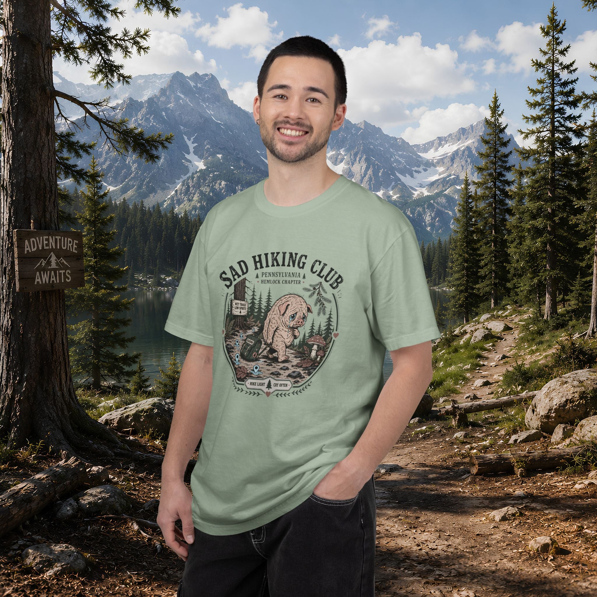 Squonk Sad Hiking Club T-Shirt — Vintage Mountain Camping Tee