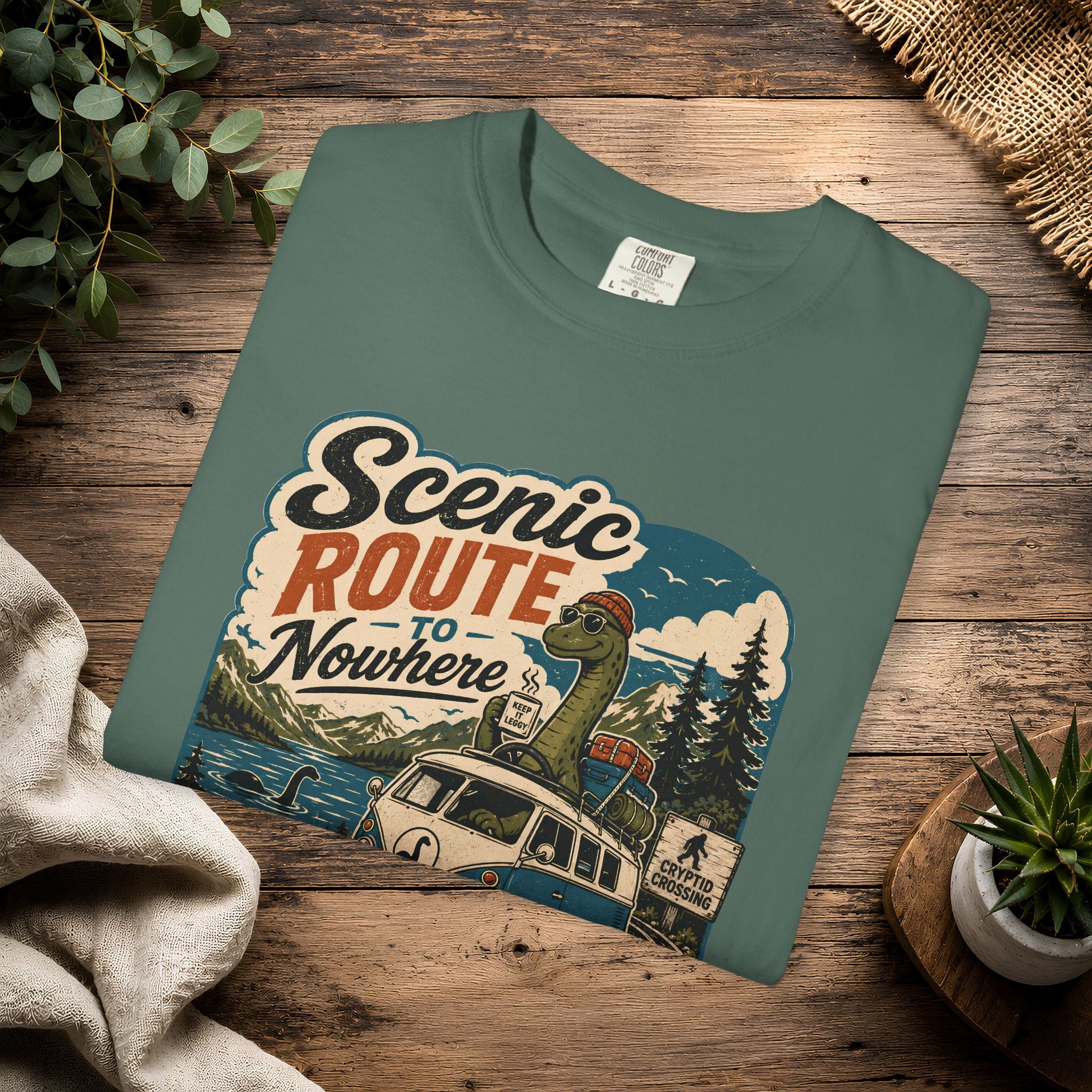 Scenic Route Vintage Camper Nessy T-Shirt — Road Trip Adventure Tee