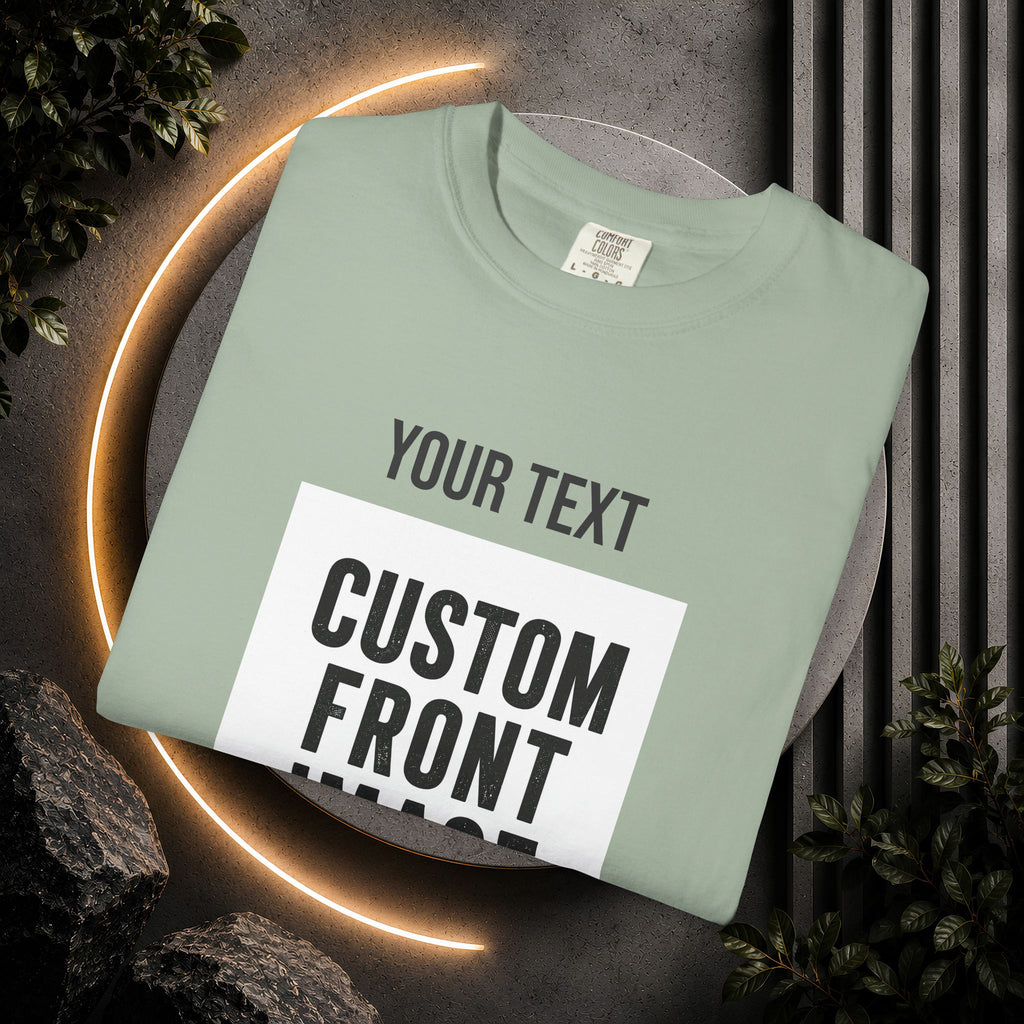 Custom Front Square Print T-Shirt — Personalized Text & Image Tee