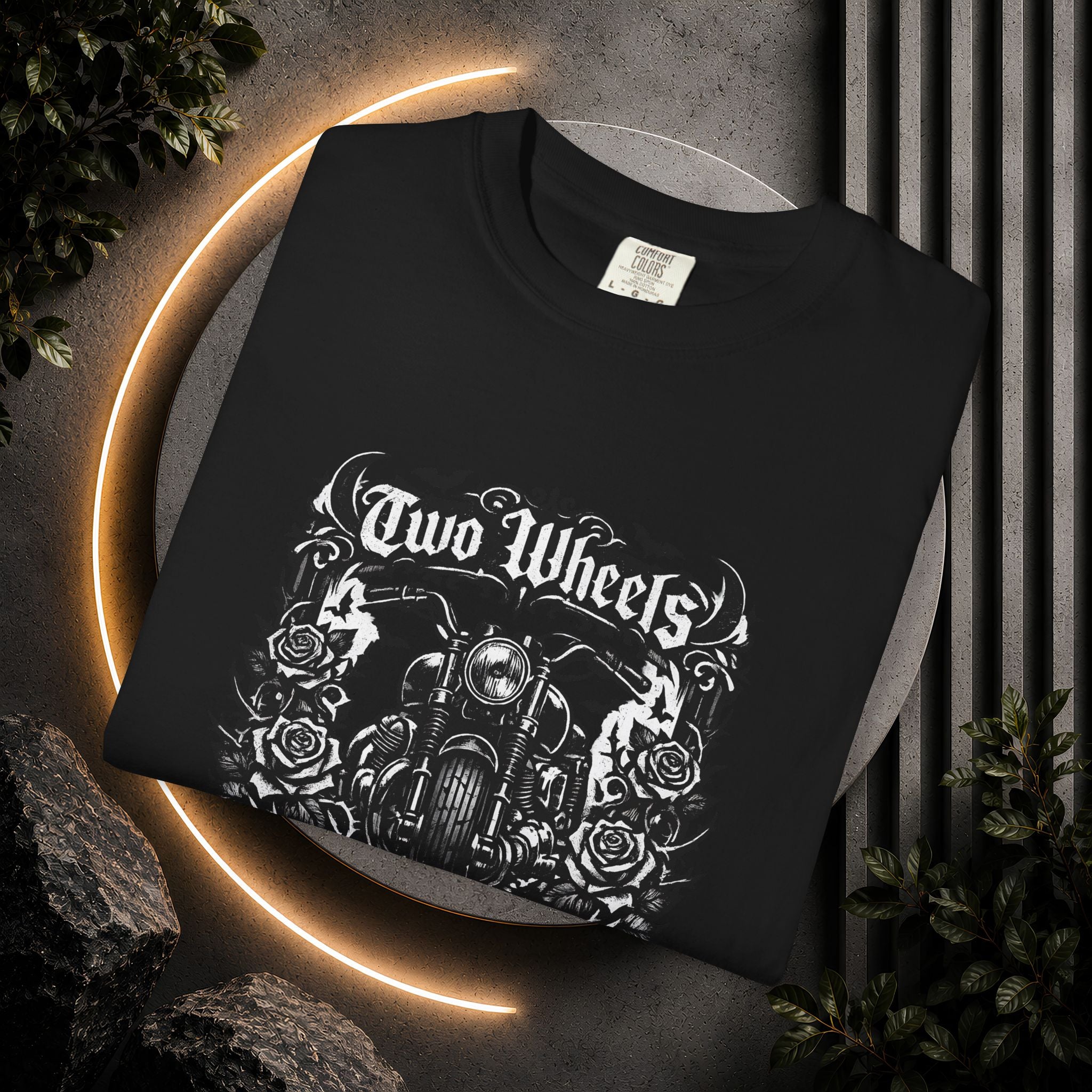 Dark Soul Motorcycle T-Shirt — "Two Wheels Dark Soul" Biker Graphic Tee