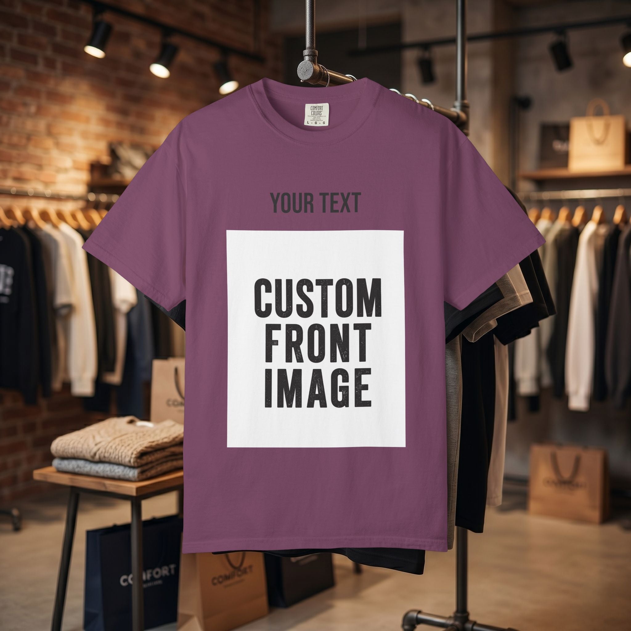 Custom Front Portrait Print T-Shirt — Personalized Text & Image Tee