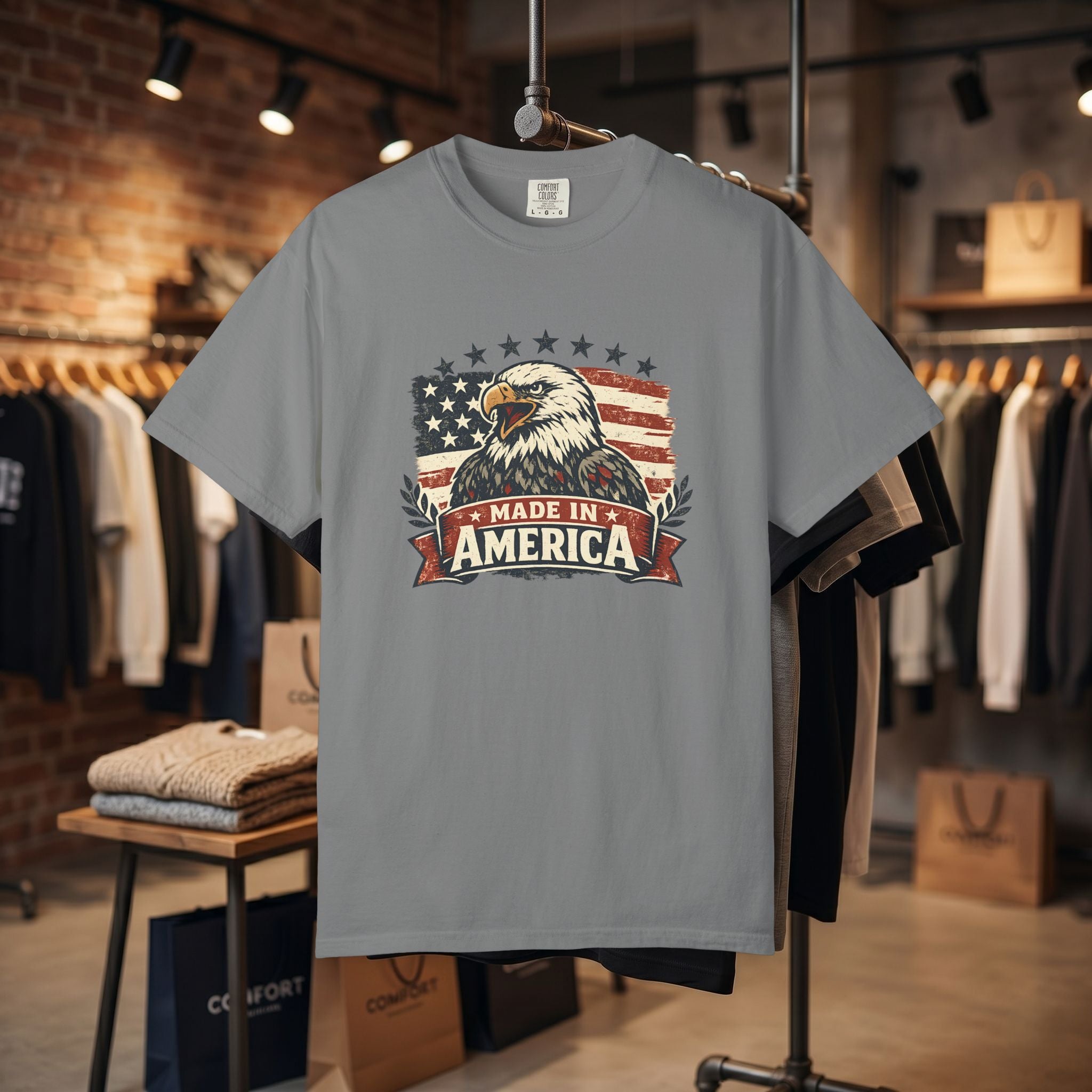 Made in America Eagle T-Shirt — Patriotic USA Flag Graphic Tee