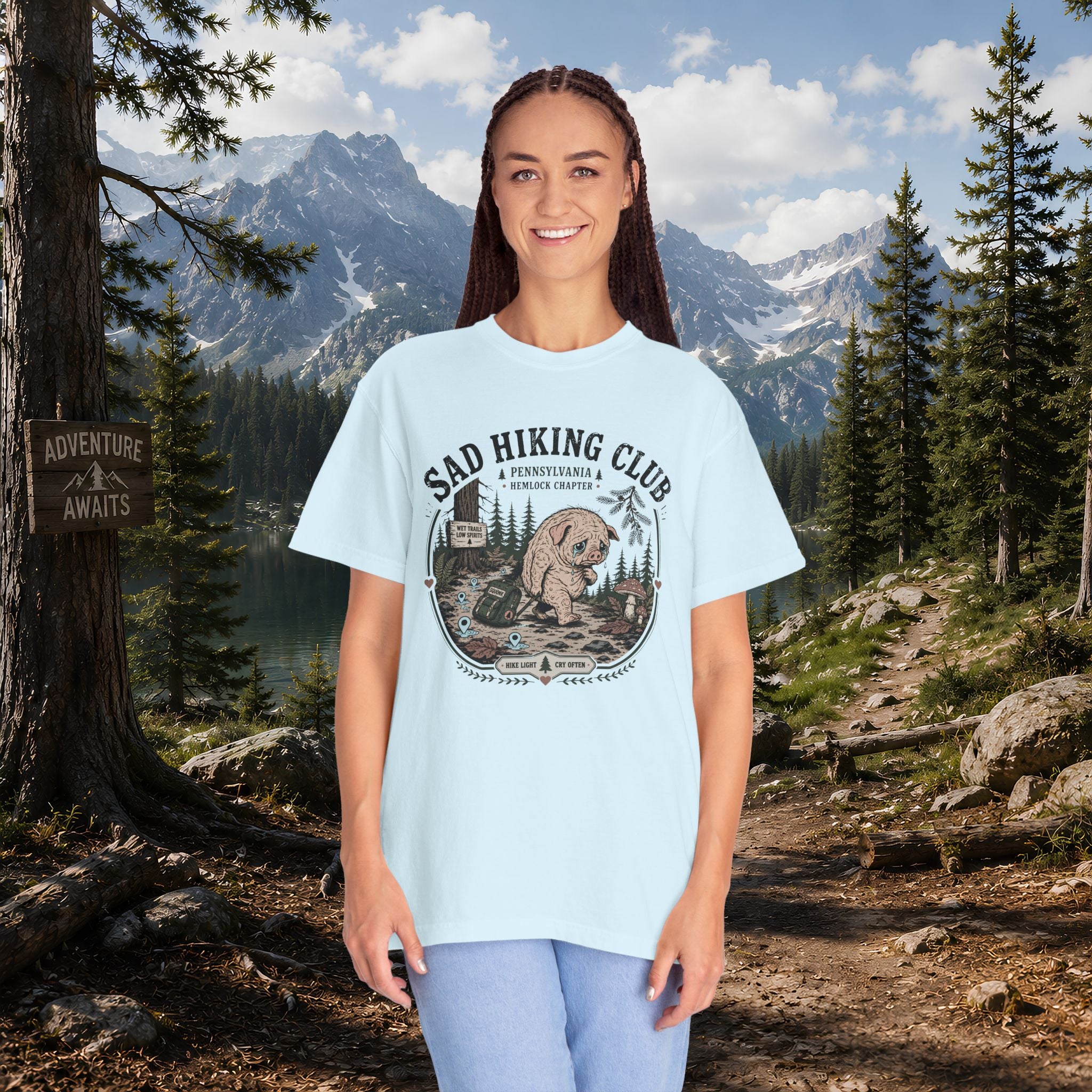 Squonk Sad Hiking Club T-Shirt — Vintage Mountain Camping Tee
