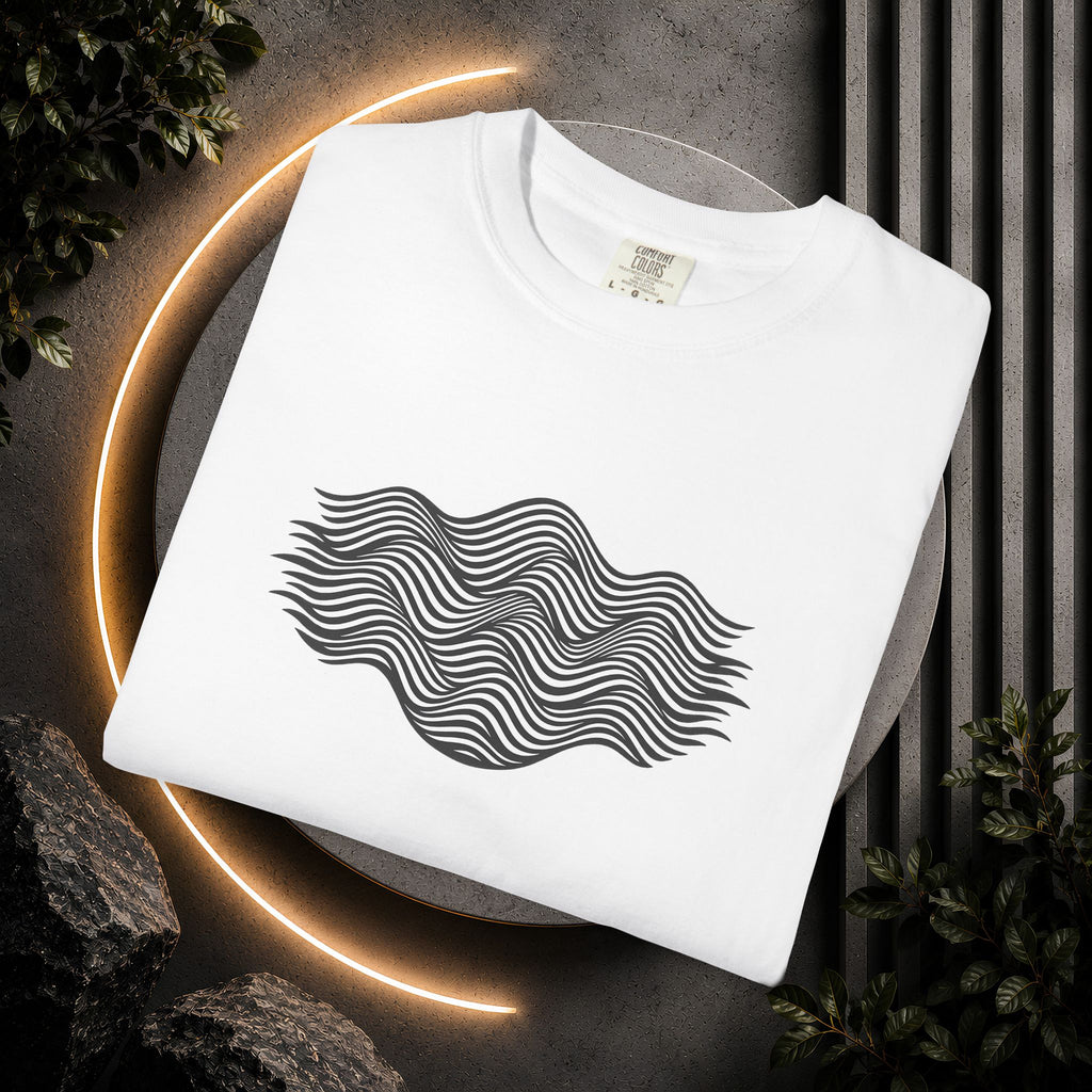 Minimal Wave Graphic T-Shirt — Abstract Line Art Tee