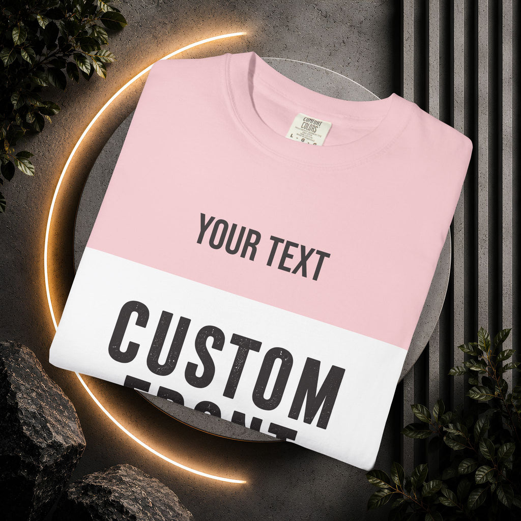 Custom Front Landscape Print T-Shirt — Personalized Text & Image Tee
