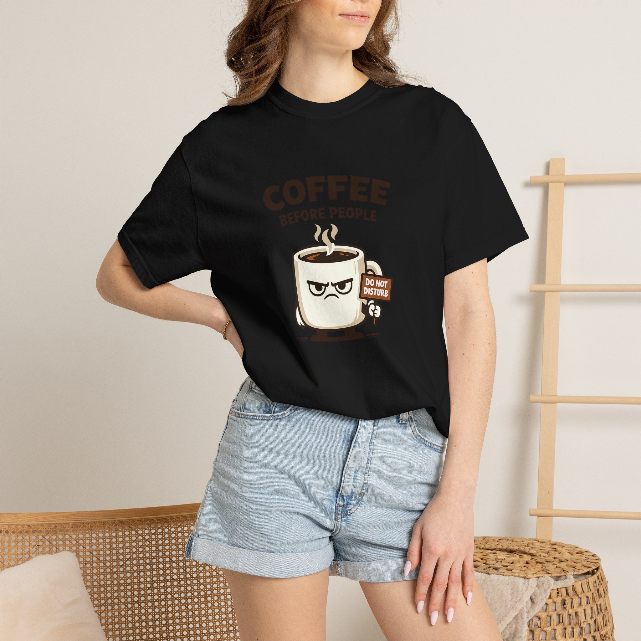 Coffee Before People T‑Shirt — Funny Morning Coffee Graphic Tee