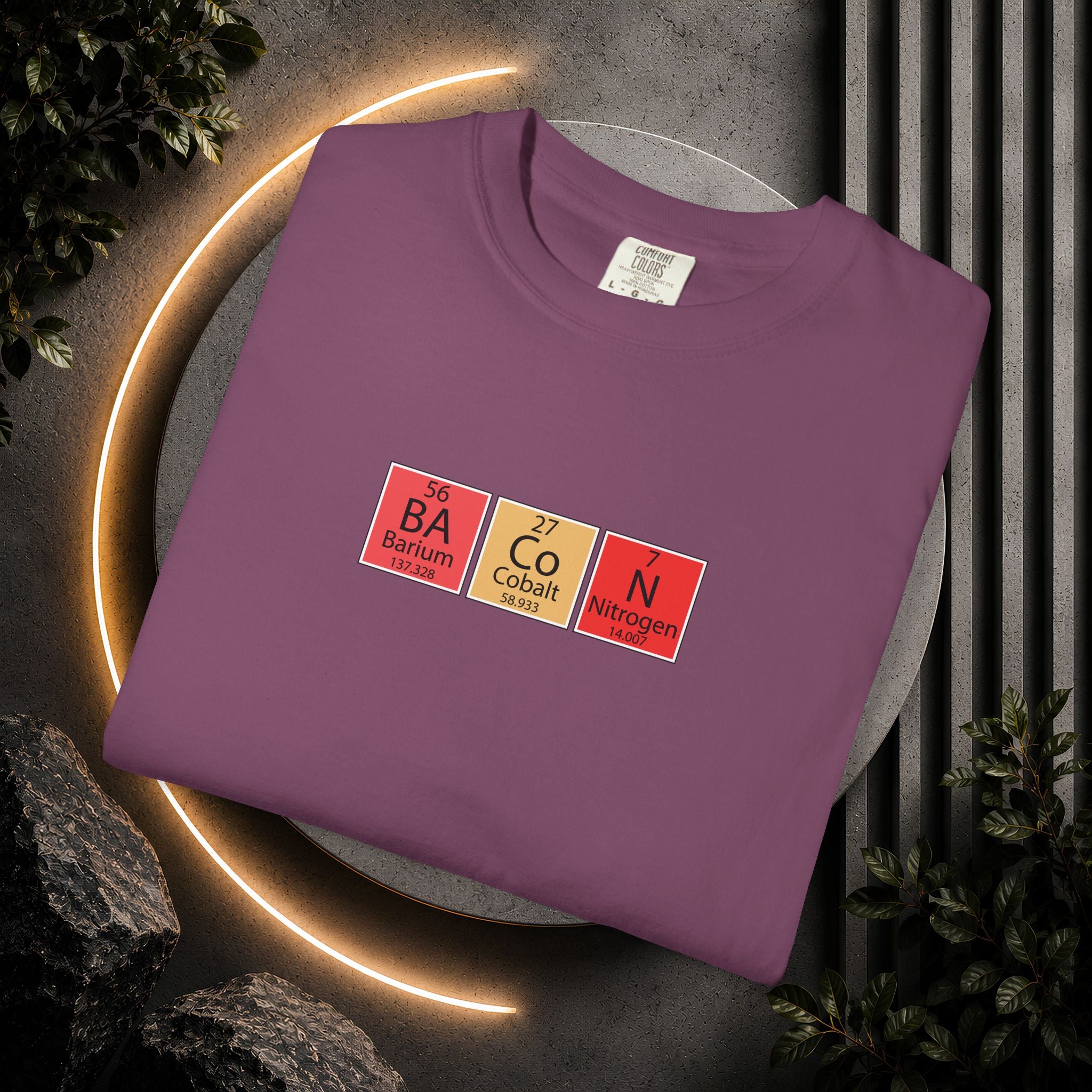 Bacon Chemistry T-Shirt — Periodic Table Style Food Graphic Tee