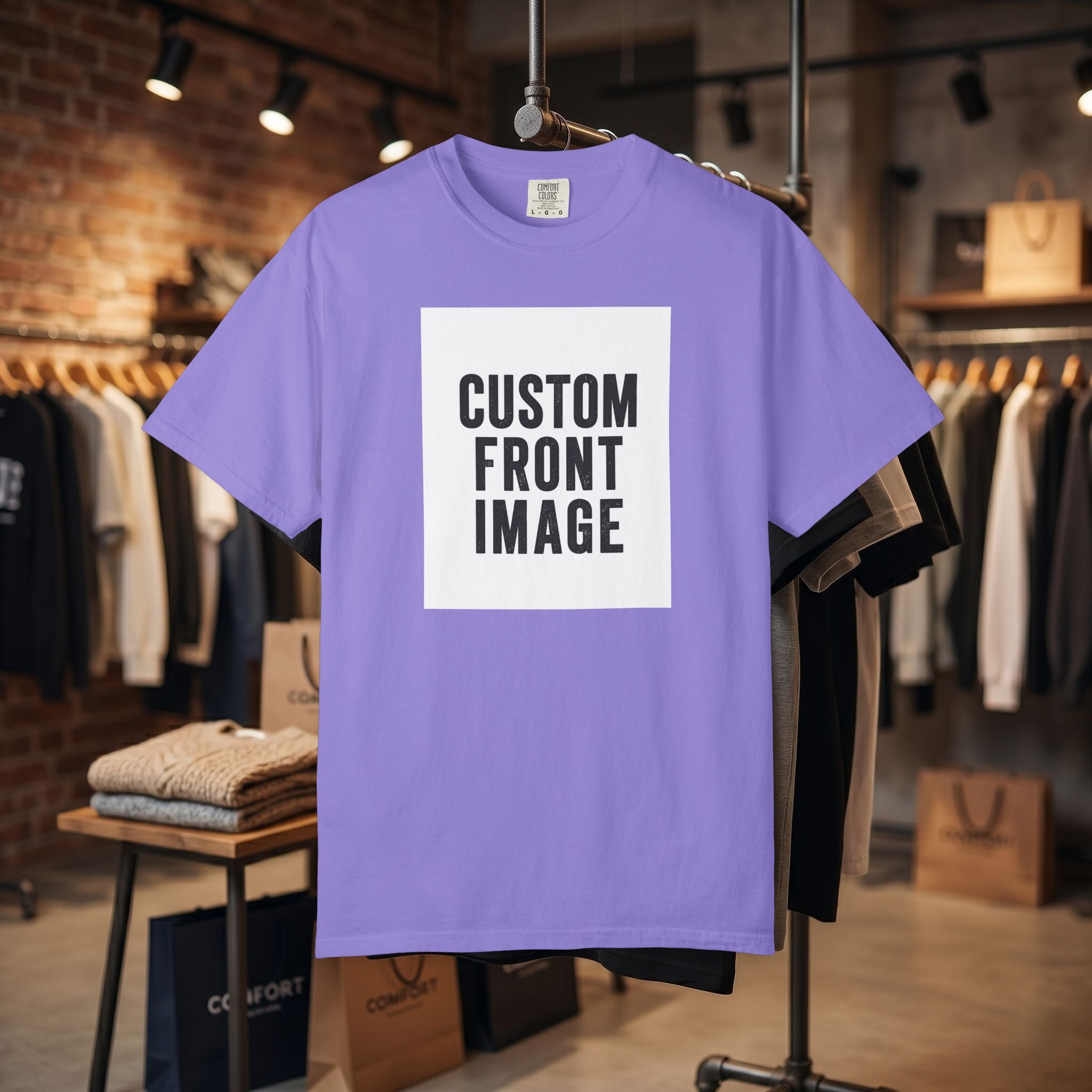 Custom Portrait Small Image Front T-Shirt - Add Your Own Image