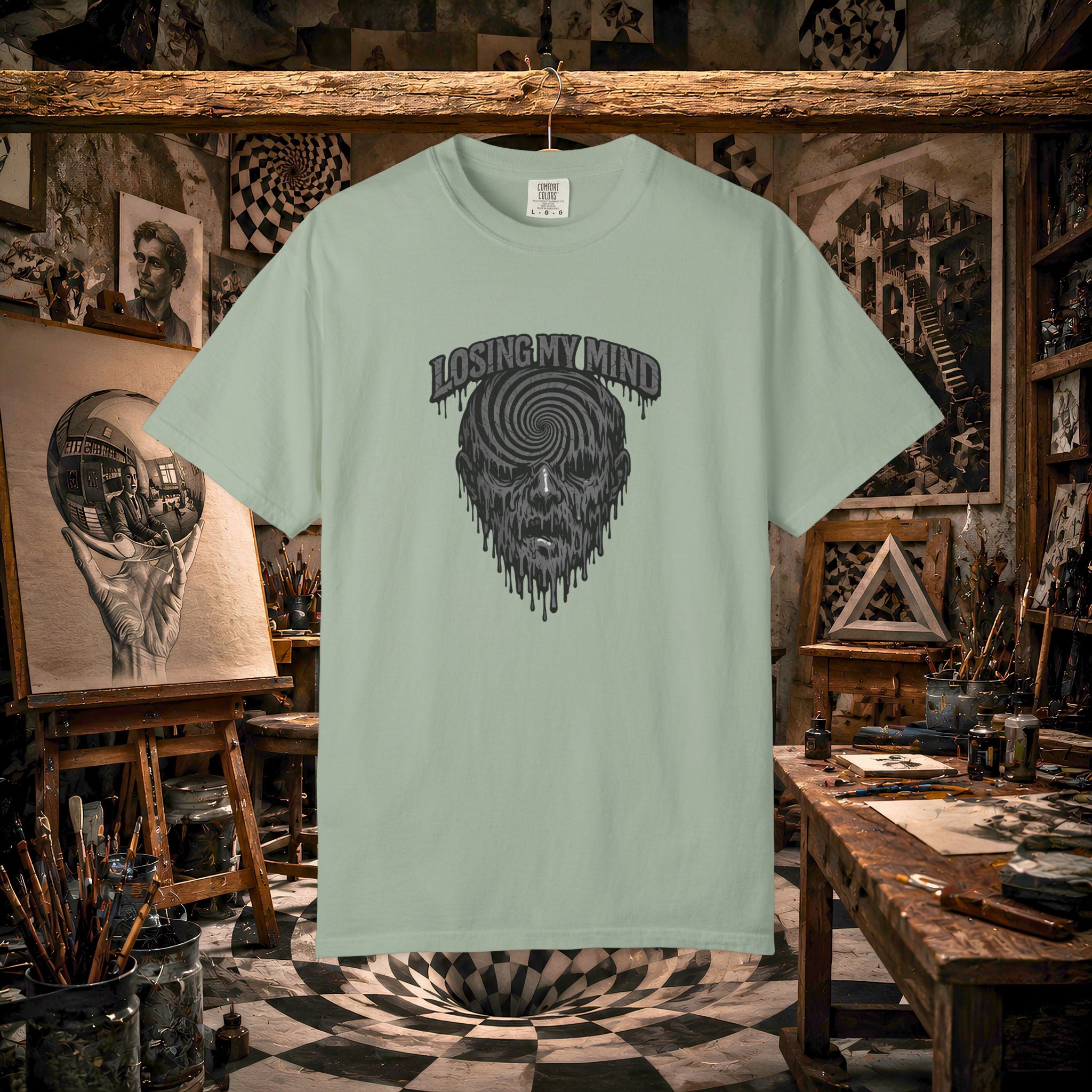 Losing My Mind Skull Tee — Psychedelic Spiral Graphic T-Shirt