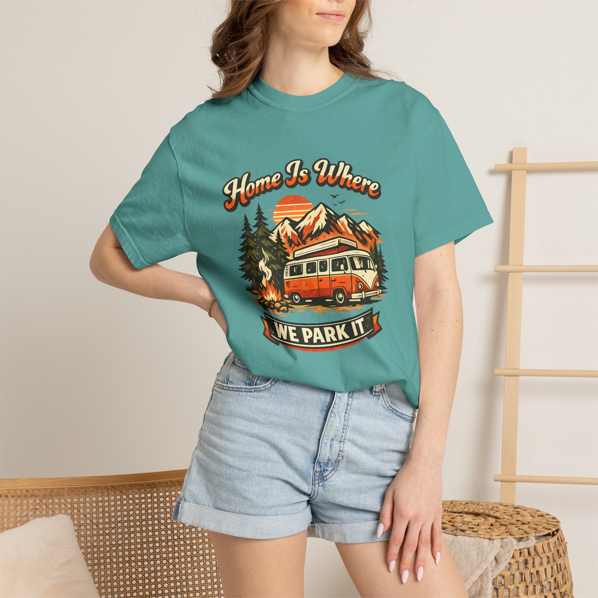 "Home Is Where We Park It" Camper Van Graphic Tee