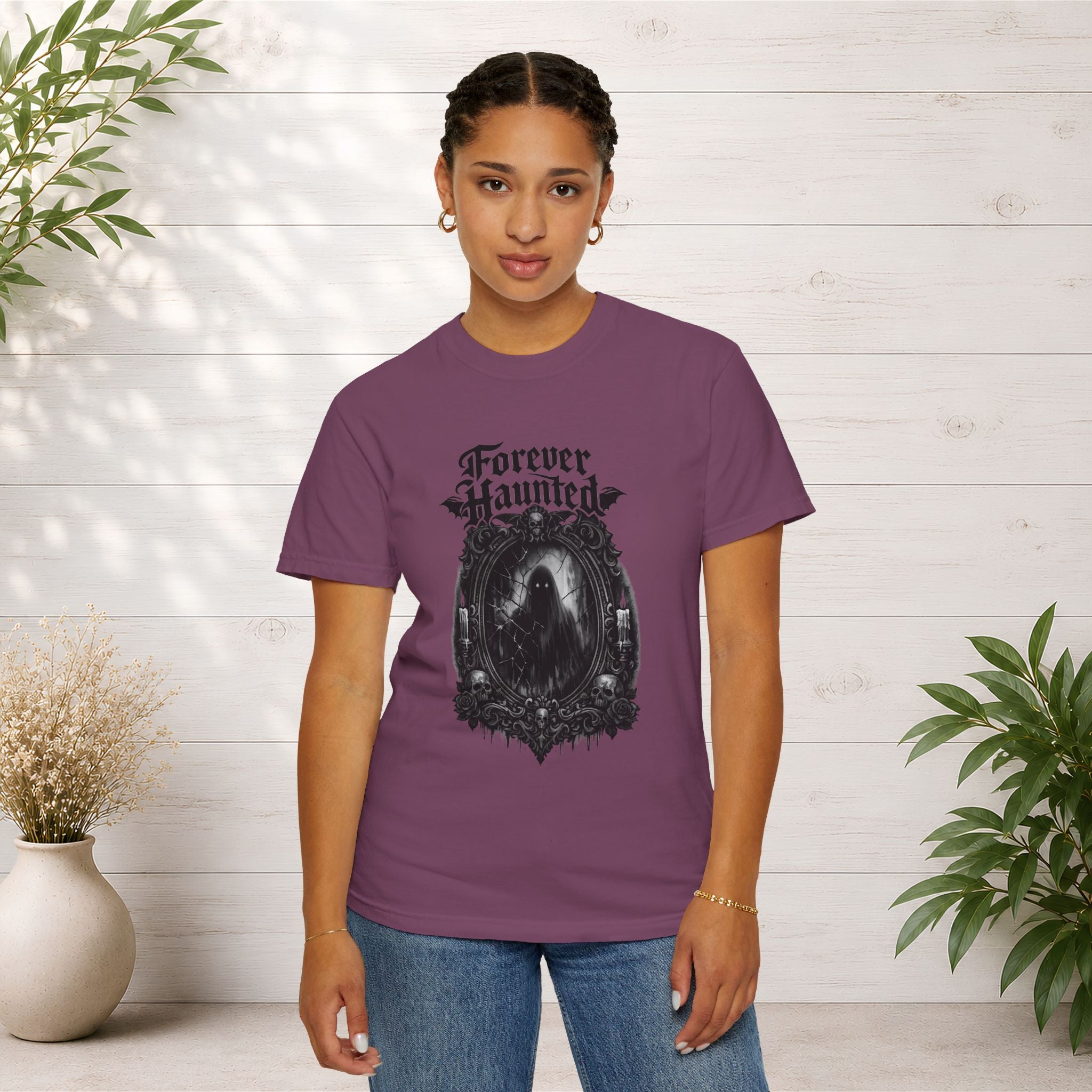 Forever Haunted T-Shirt — Gothic Ghost Graphic Tee