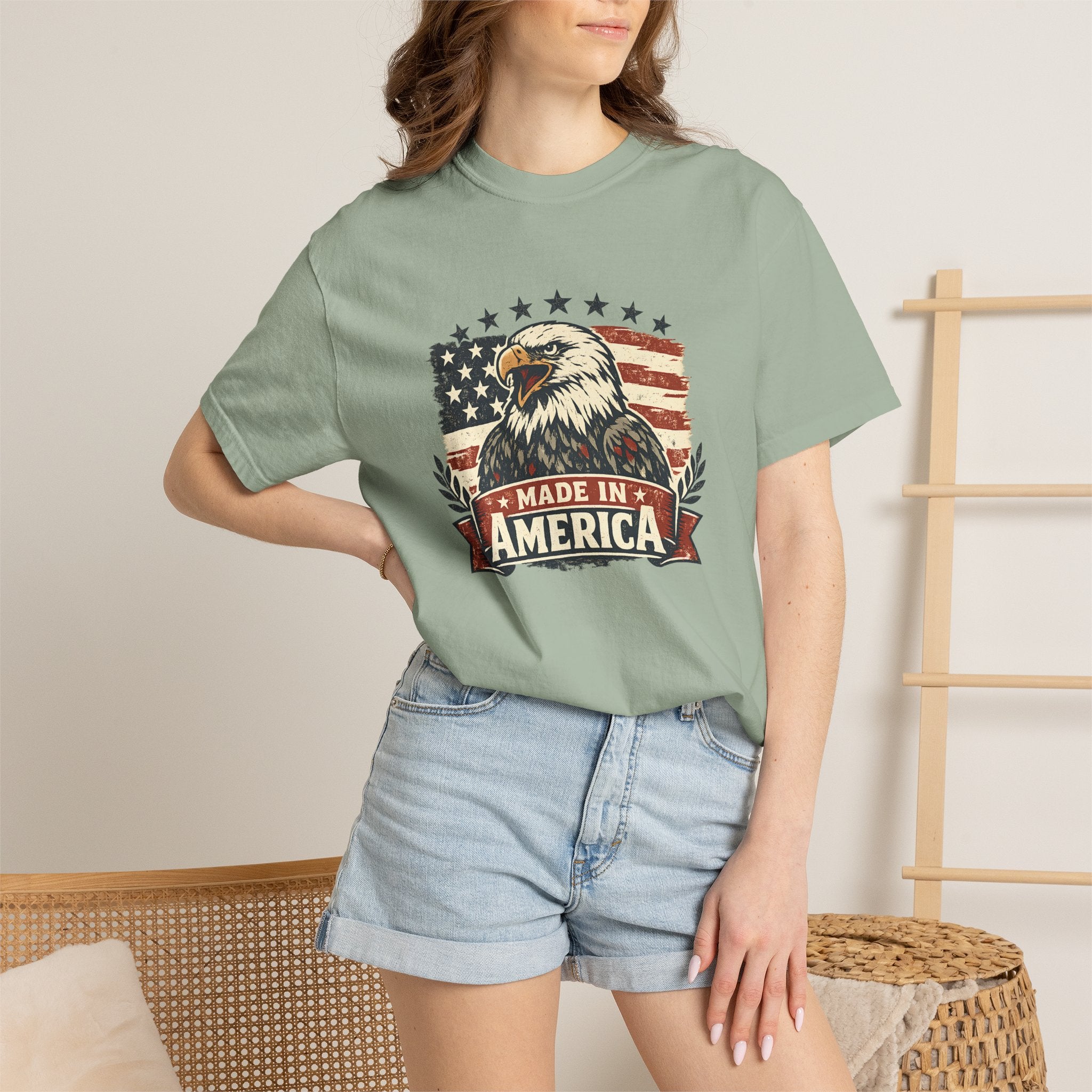 Made in America Eagle T-Shirt — Patriotic USA Flag Graphic Tee