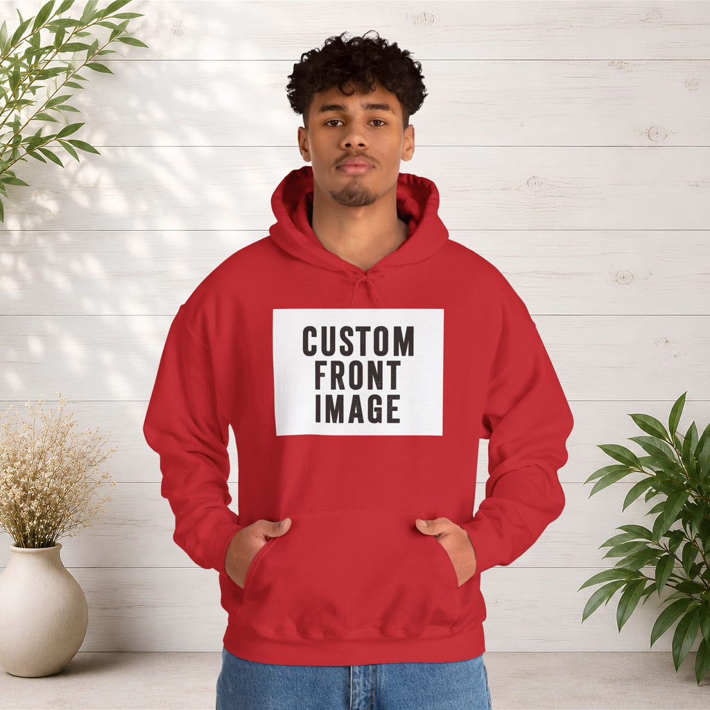 Custom Front Image Hoodie — Personalized White Pullover Hooded Sweatshirt