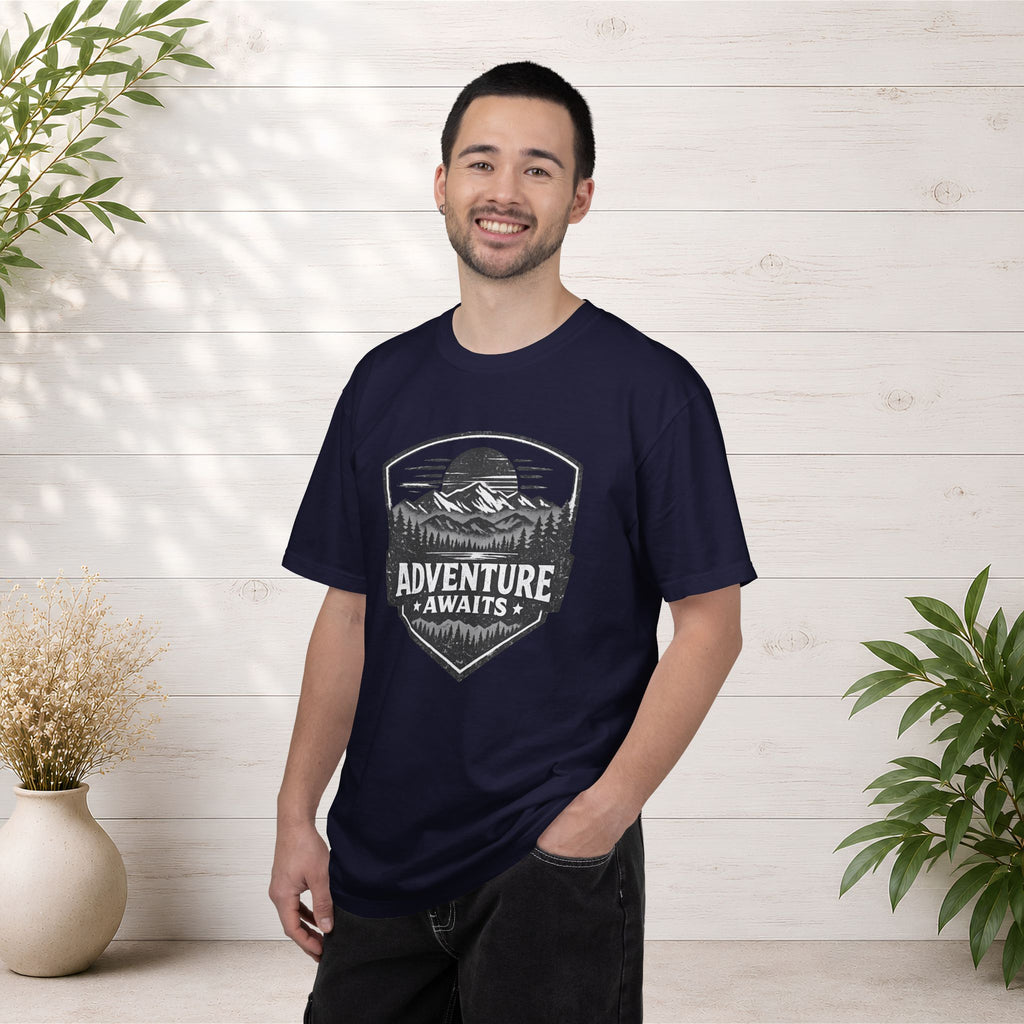 Adventure Awaits T-Shirt — Mountain Hiking Outdoors Tee