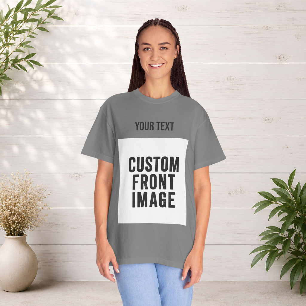 Custom Front Portrait Print T-Shirt — Personalized Text & Image Tee