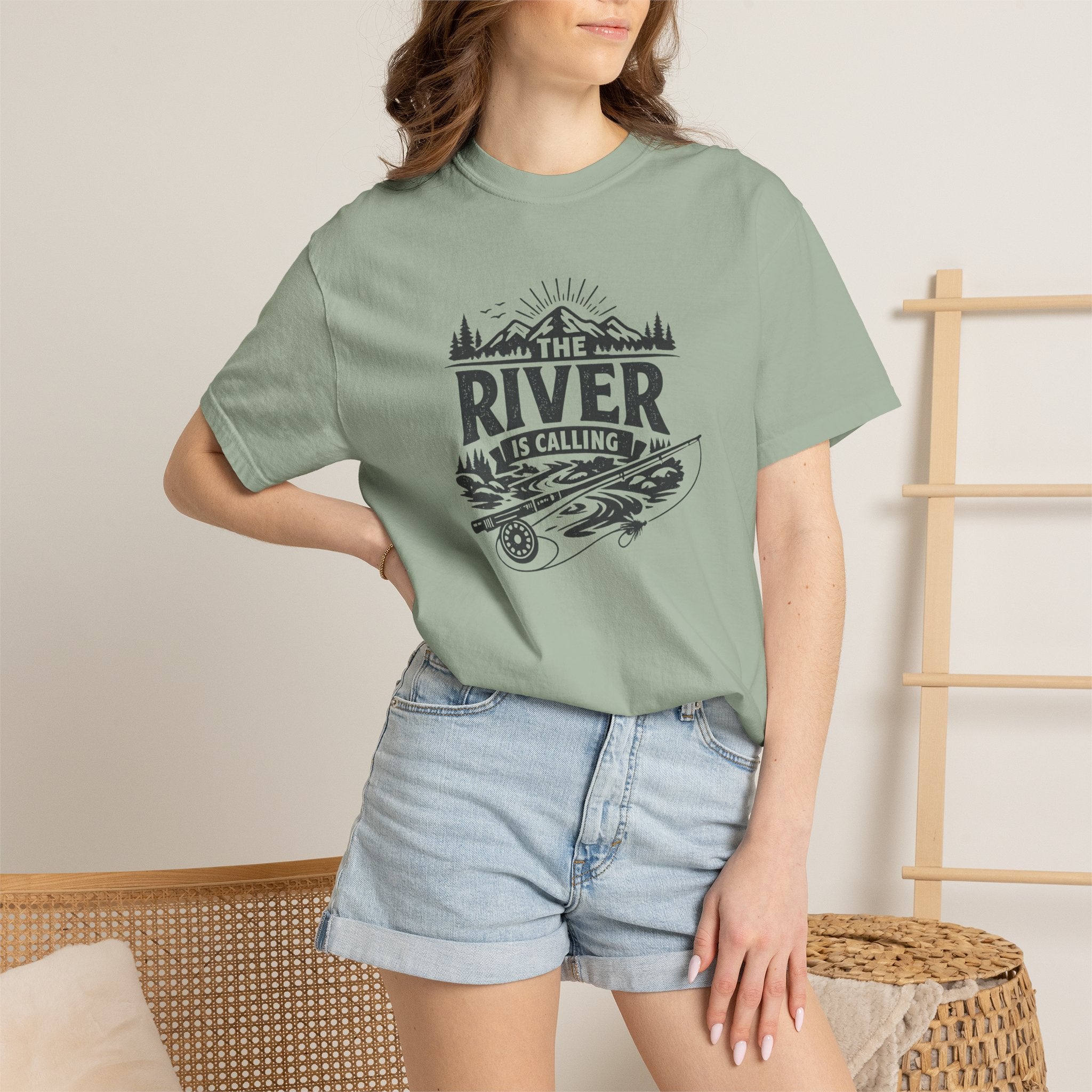 The River Is Calling T-Shirt — Rustic Fishing & Kayak Outdoor Tee