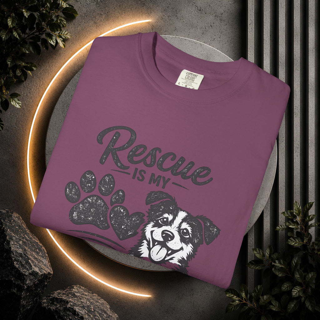 Rescue Is My Favorite Breed T-Shirt — Dog Rescue Paw Print Tee