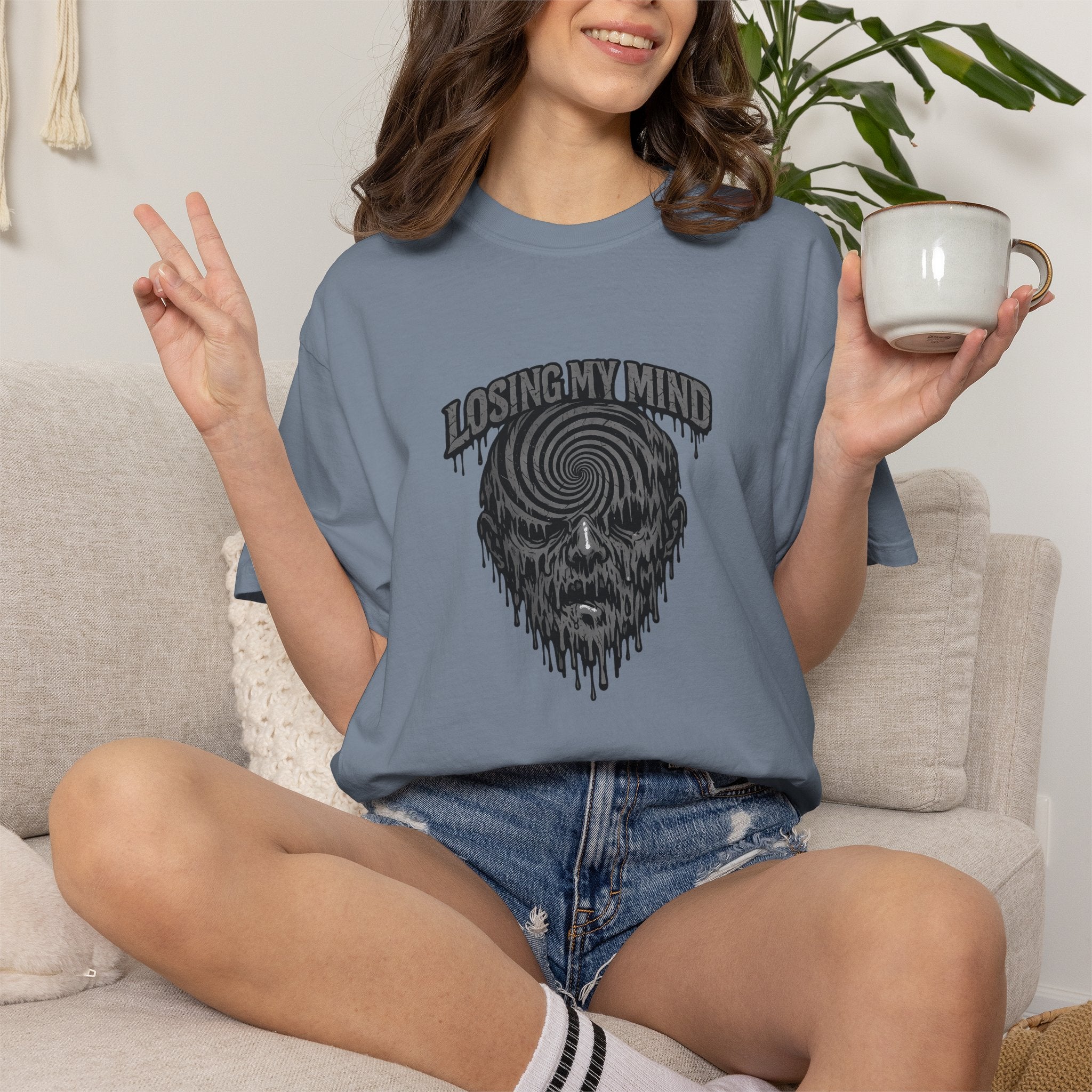 Losing My Mind Skull Tee — Psychedelic Spiral Graphic T-Shirt