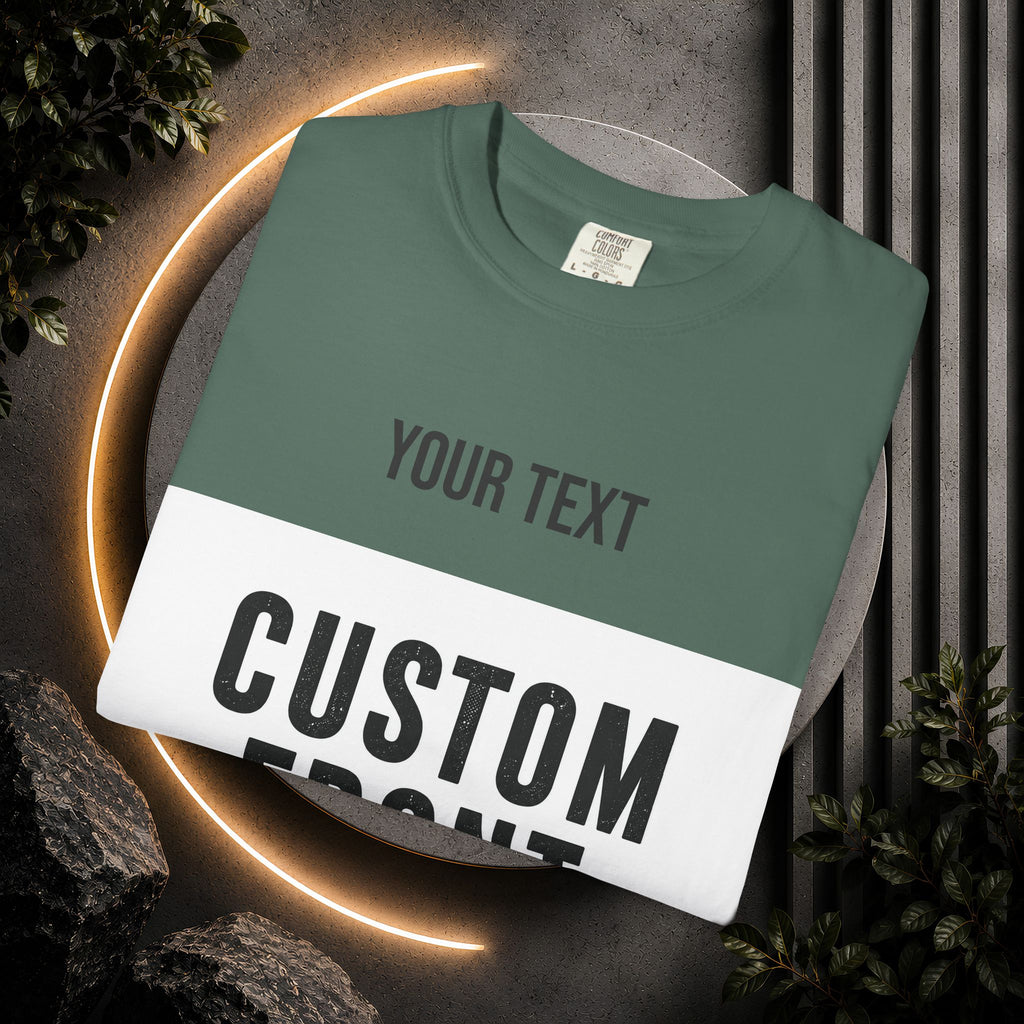 Custom Front Landscape Print T-Shirt — Personalized Text & Image Tee