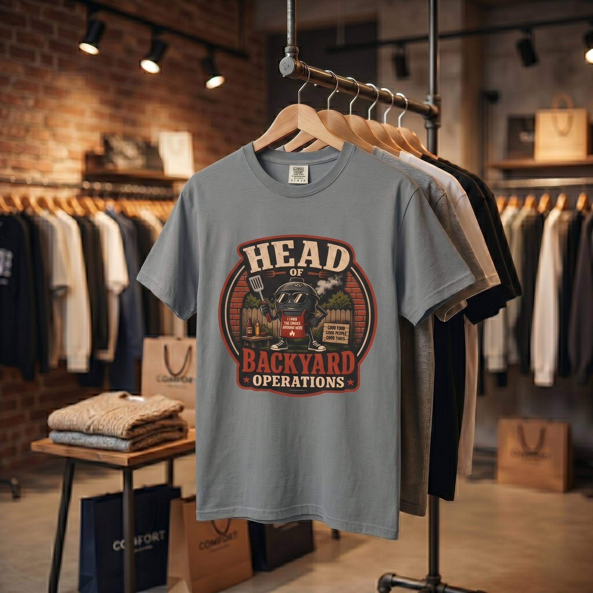 Head of Backyard Operations T-Shirt | BBQ Grill Vintage Graphic