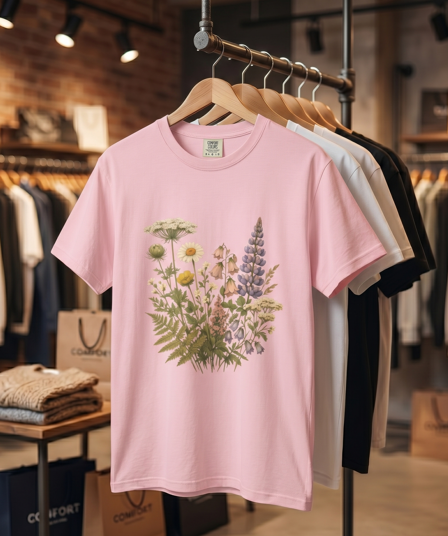 Wildflower Bouquet T-shirt | Botanical Meadow Floral Print