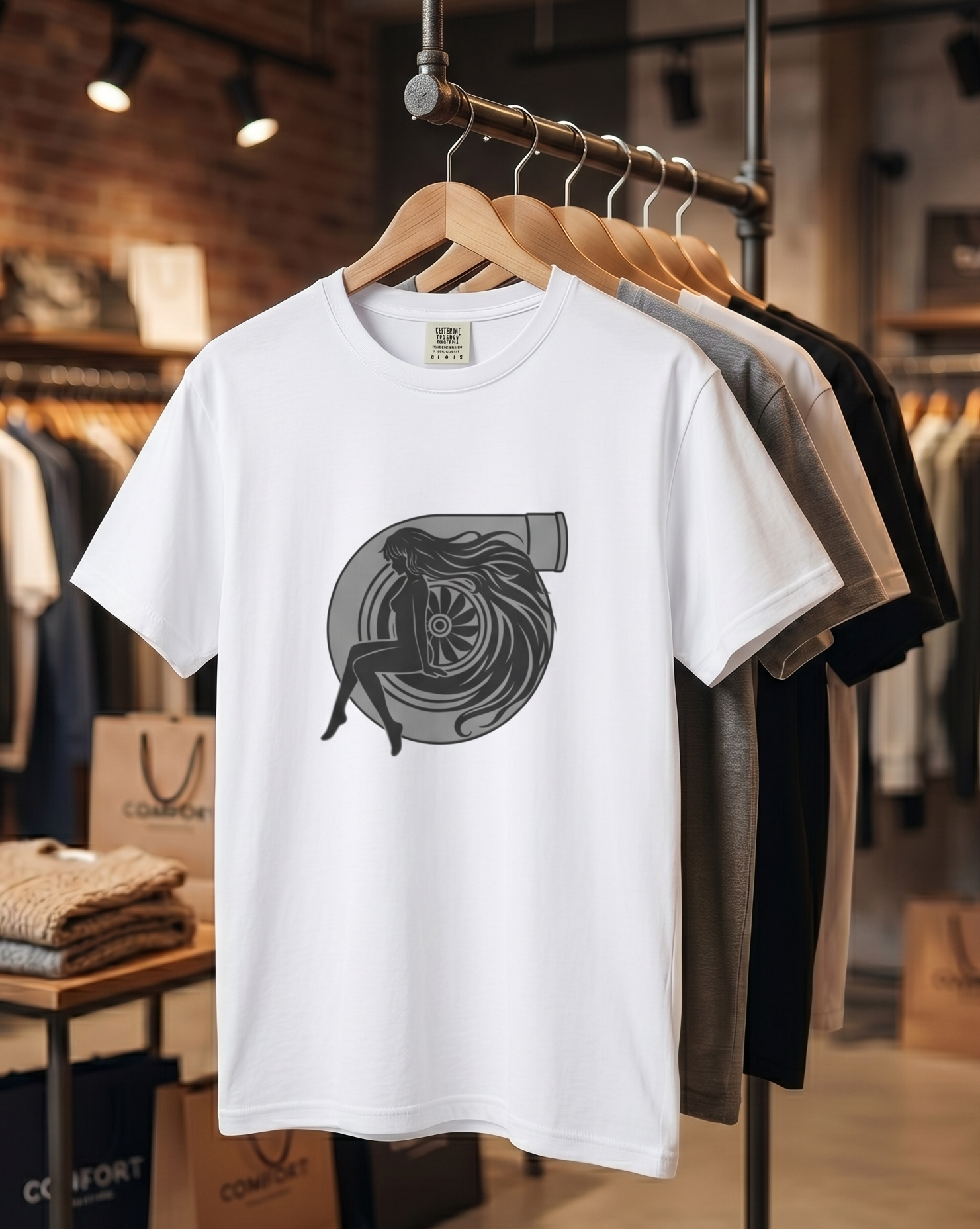 Turbo Heart Girl graphic T-Shirt | Racing Turbo design