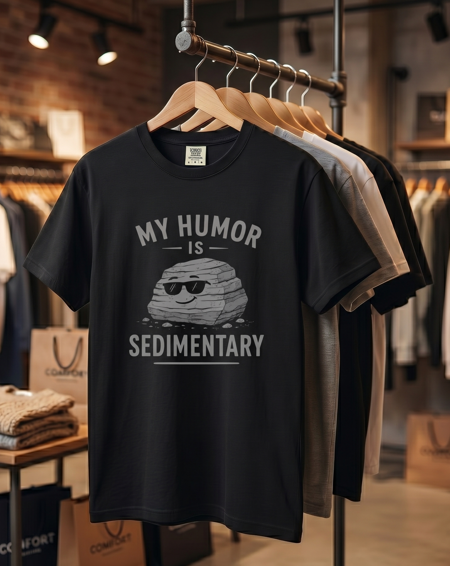 My Humor Is Sedimentary T-Shirt | Rock Pun Graphic Tee