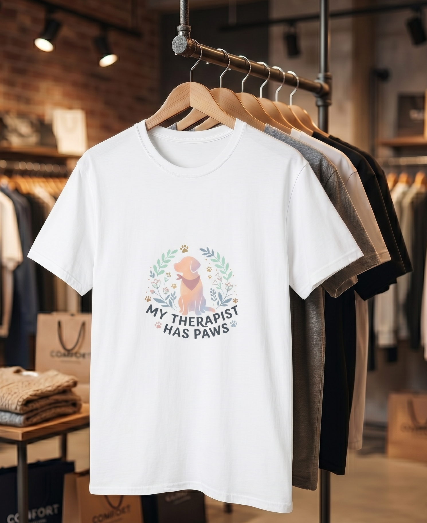 Golden Retriever "My Therapist Has Paws" T-Shirt | Dog Lover Tee