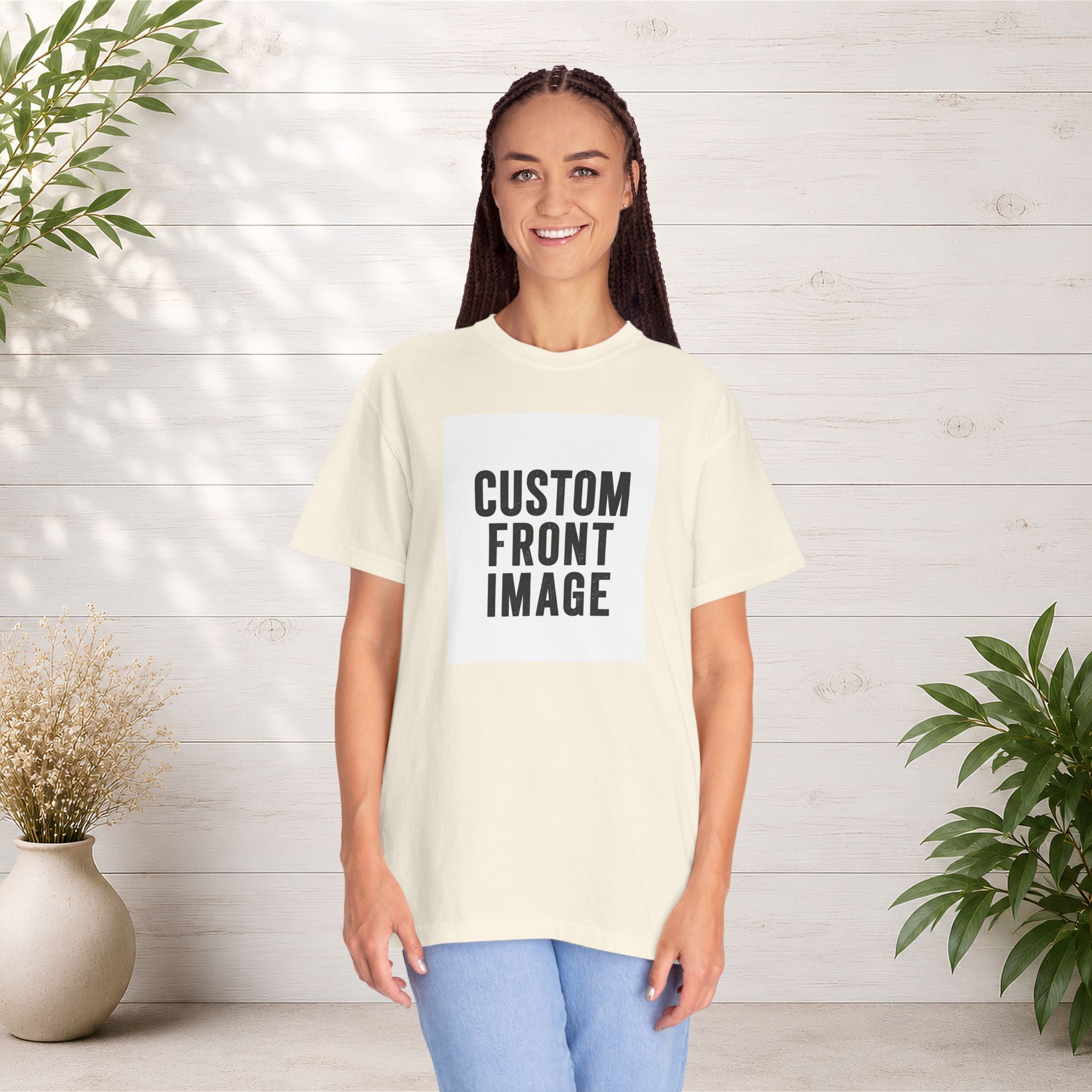 Custom Portrait Small Image Front T-Shirt - Add Your Own Image