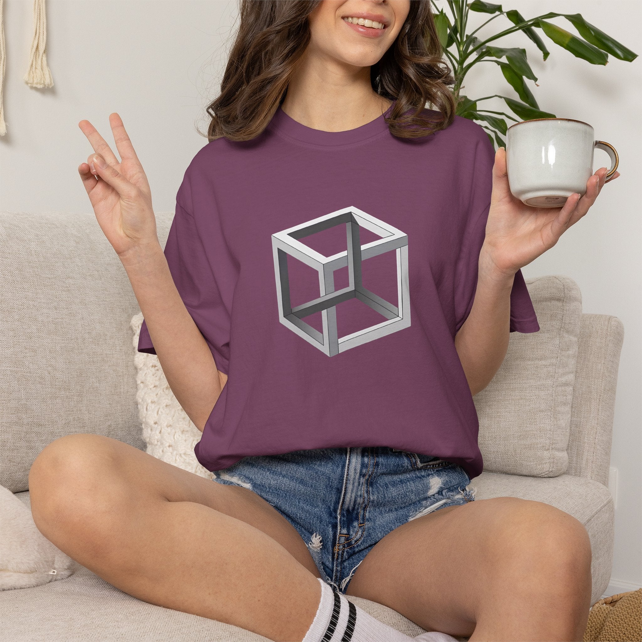 Optical Illusion Cube Depth T-Shirt