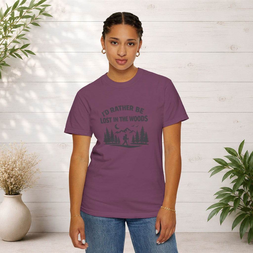 I'd Rather Be Lost In The Woods T-Shirt — Hiking Nature Graphic Tee