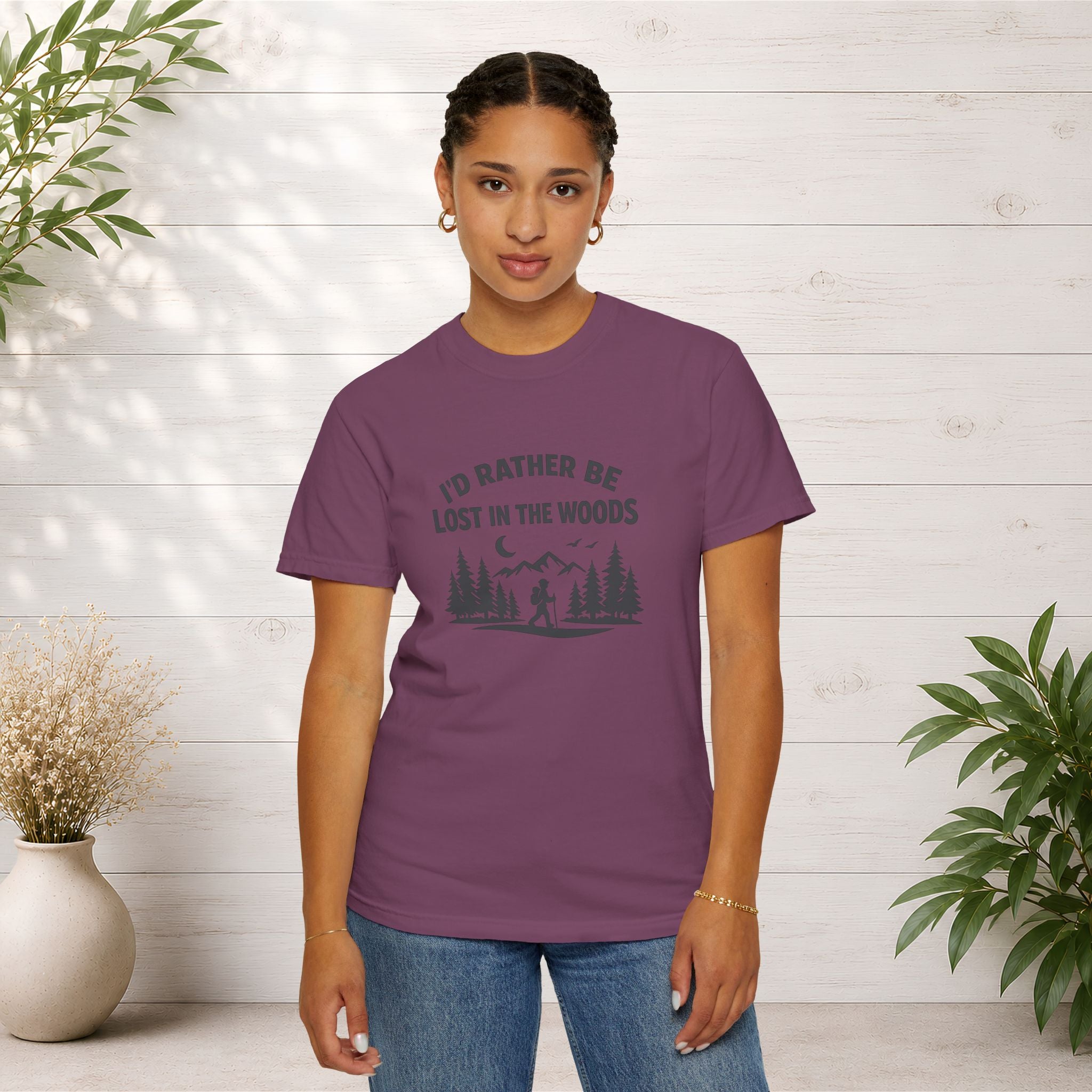 I'd Rather Be Lost In The Woods T-Shirt — Hiking Nature Graphic Tee